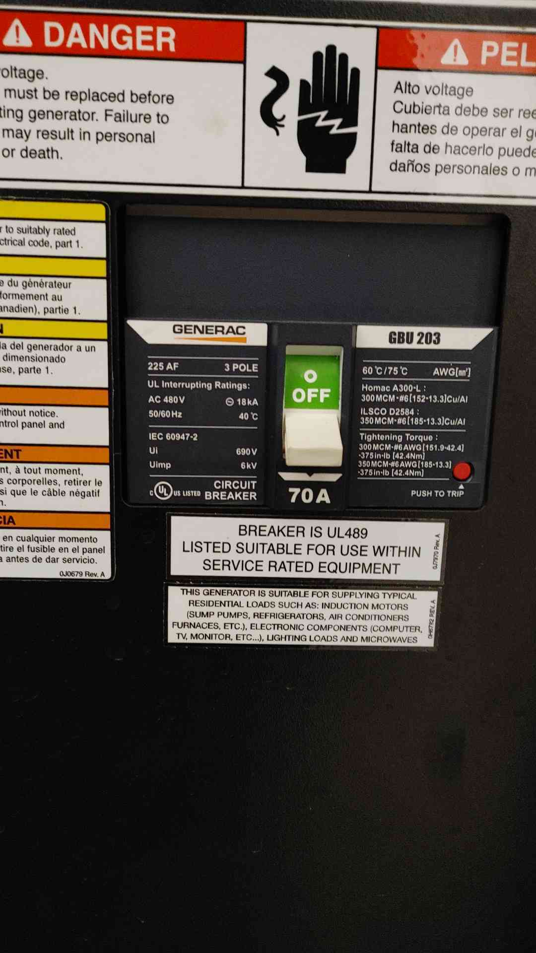 Generac SD15 15kW Industrial Diesel Standby Generator 120/240V 1-Ph 334 Hrs 2016 TESTED (112711)