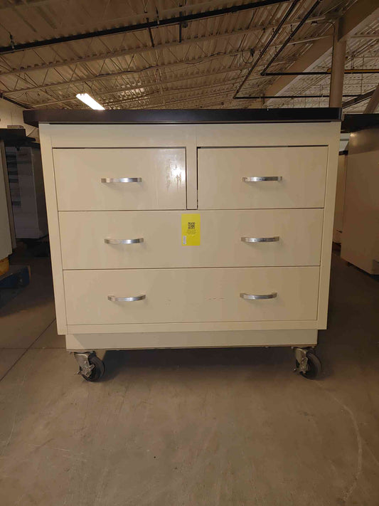 3' Duralab Rolling Casework Base W/ 4 Drawers Casters & Counter Top (SKU: 112100)