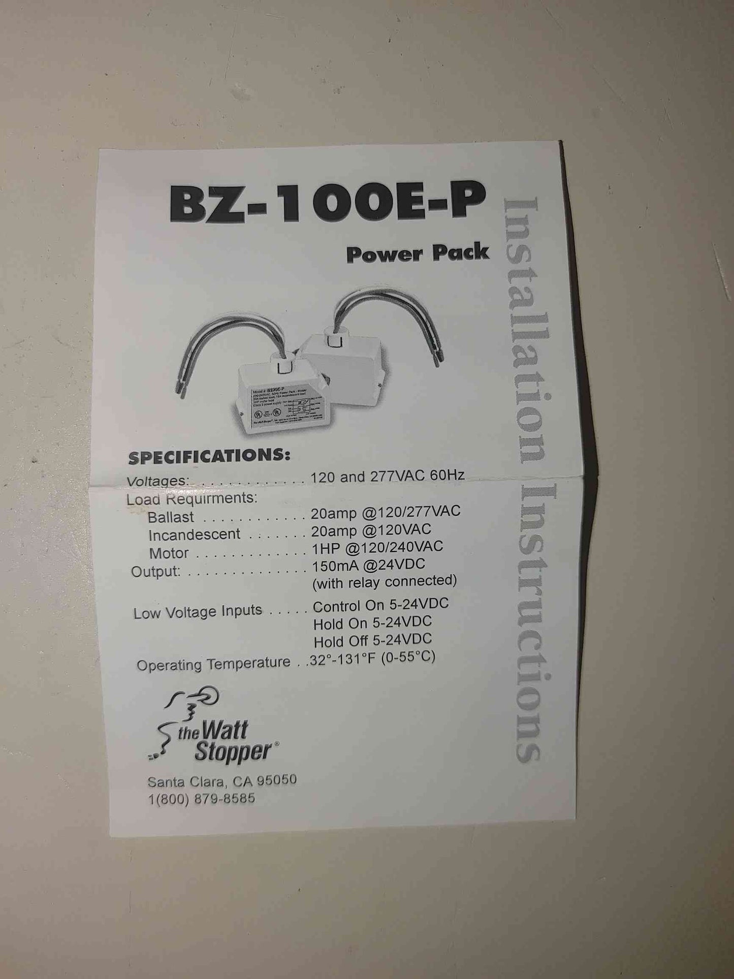 Watt Stopper BZ-100E-P Power Pack(S6LLST4885)