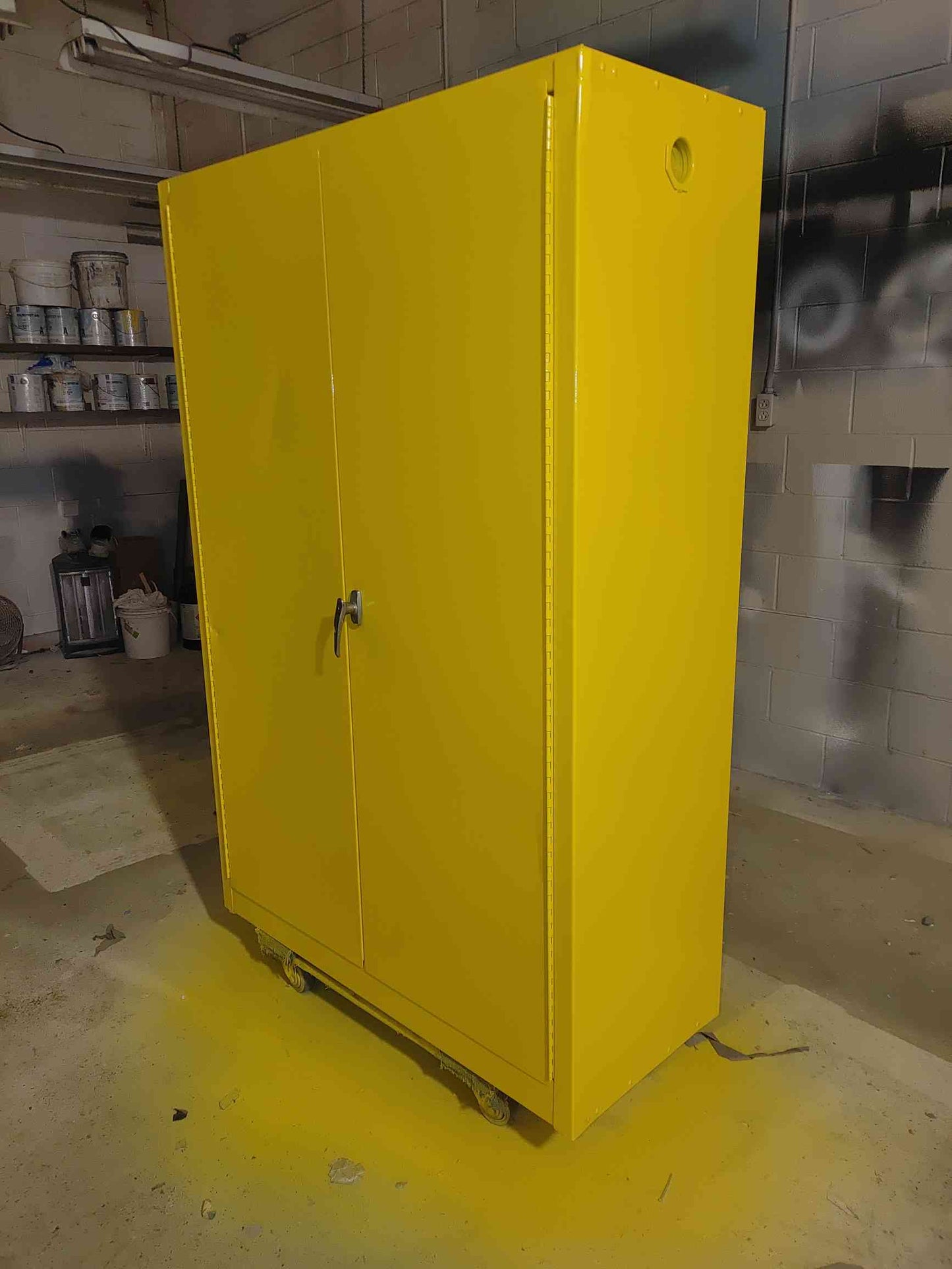 43" Eagle 1947 45 Gallon Flammable Safety Storage Cabinet Yellow w/ Shelves New Paint (S6LLST3611)
