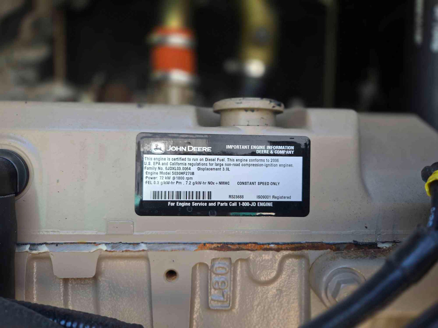 60KW Generac Generator 5030 John Deere Diesel 1Ph '06 820Hrs. LOAD TESTED