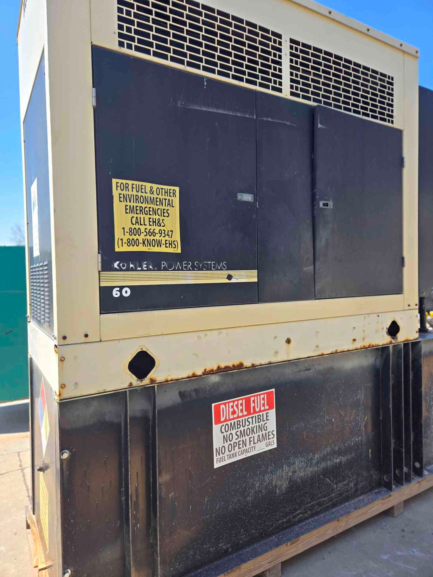58KW 60KW Kohler Generator 4045 John Deere Diesel '05 5334Hrs. LOAD TESTED
