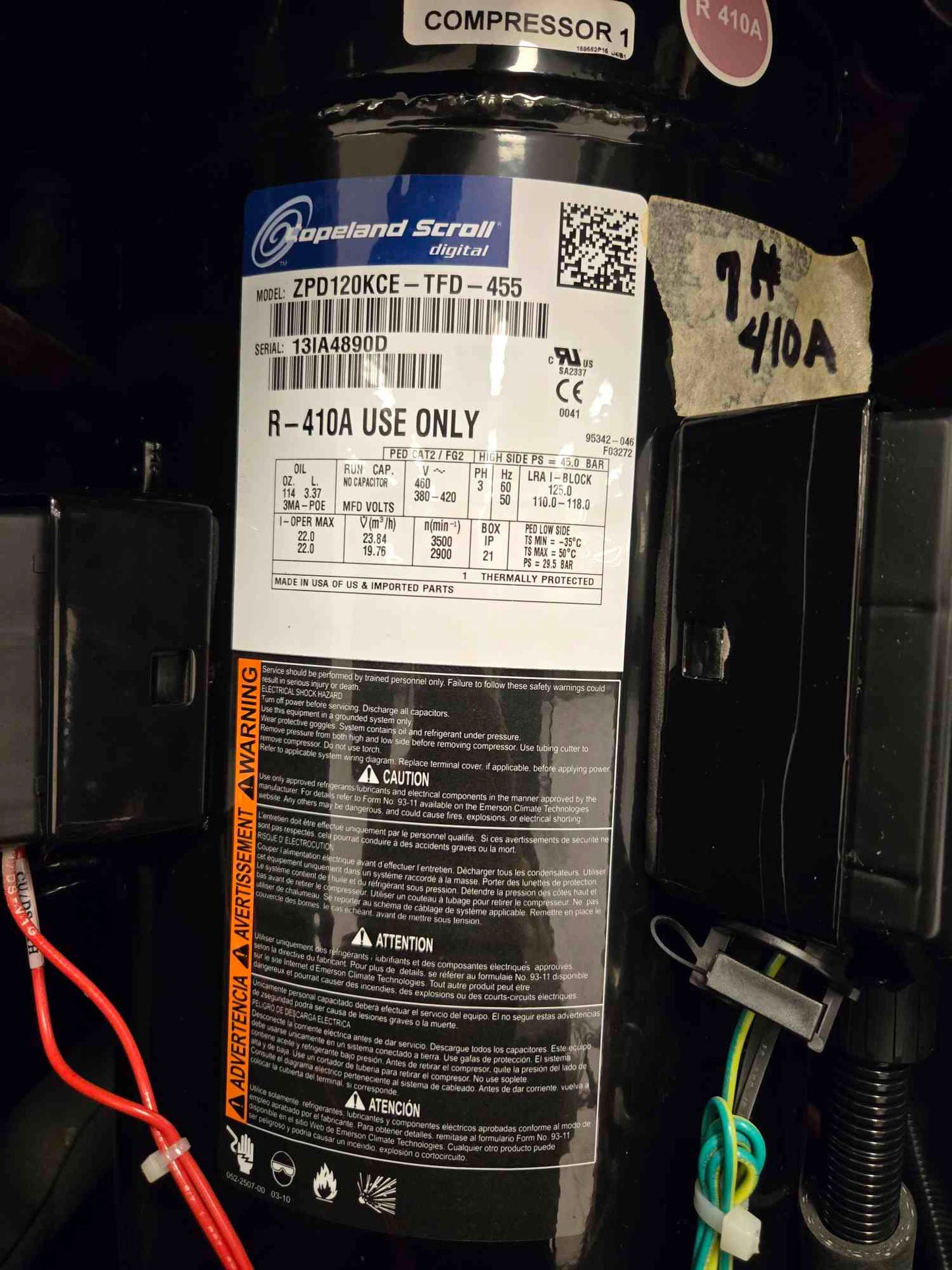Vertiv DSE DA150D 30 Ton Air Cooled CRAC Downflow 460V 3Ph '13 w/ Condenser