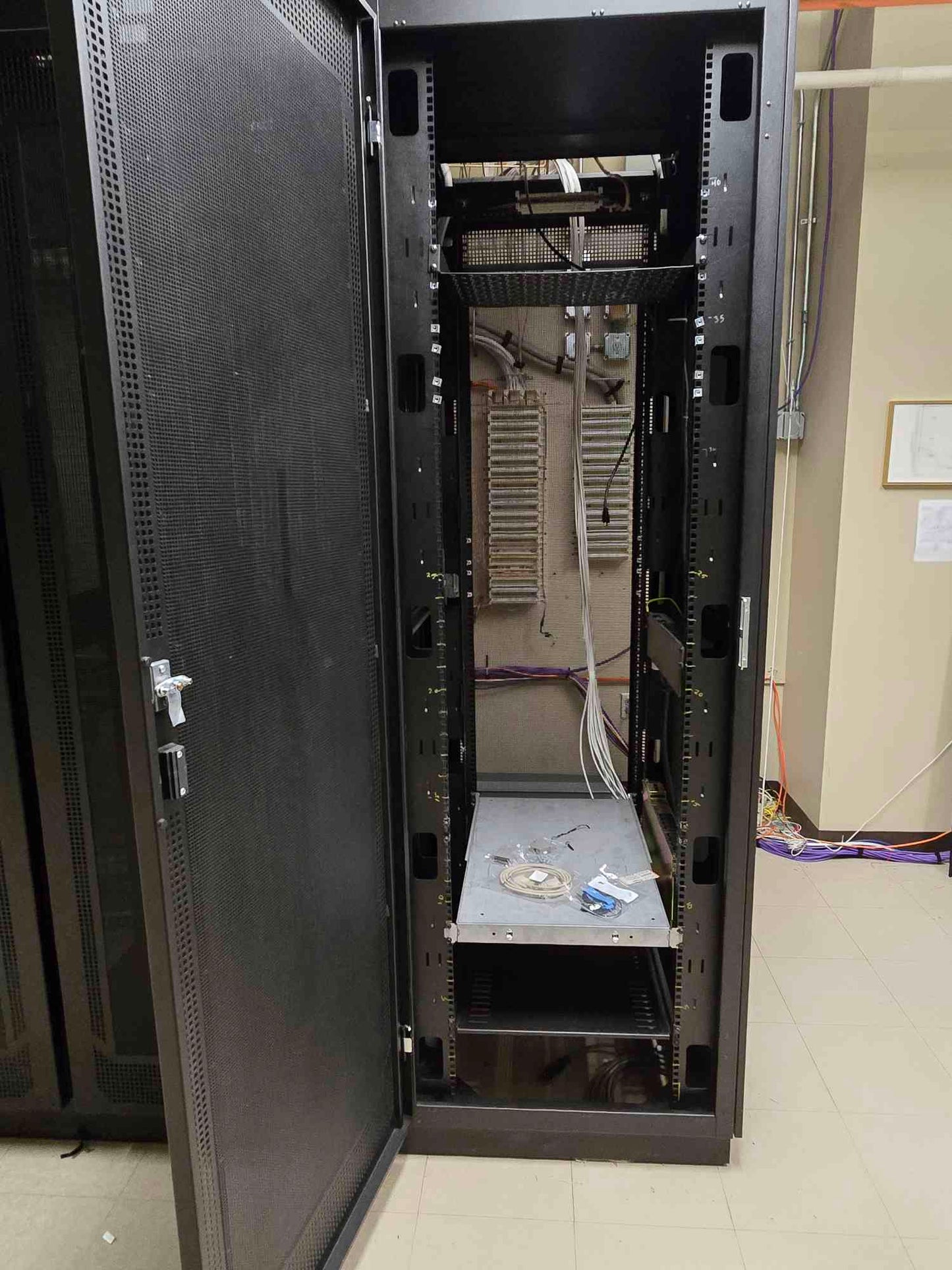 42U APW Black Server Rack Cabinet Fully Enclosed Front / Back Mesh Doors