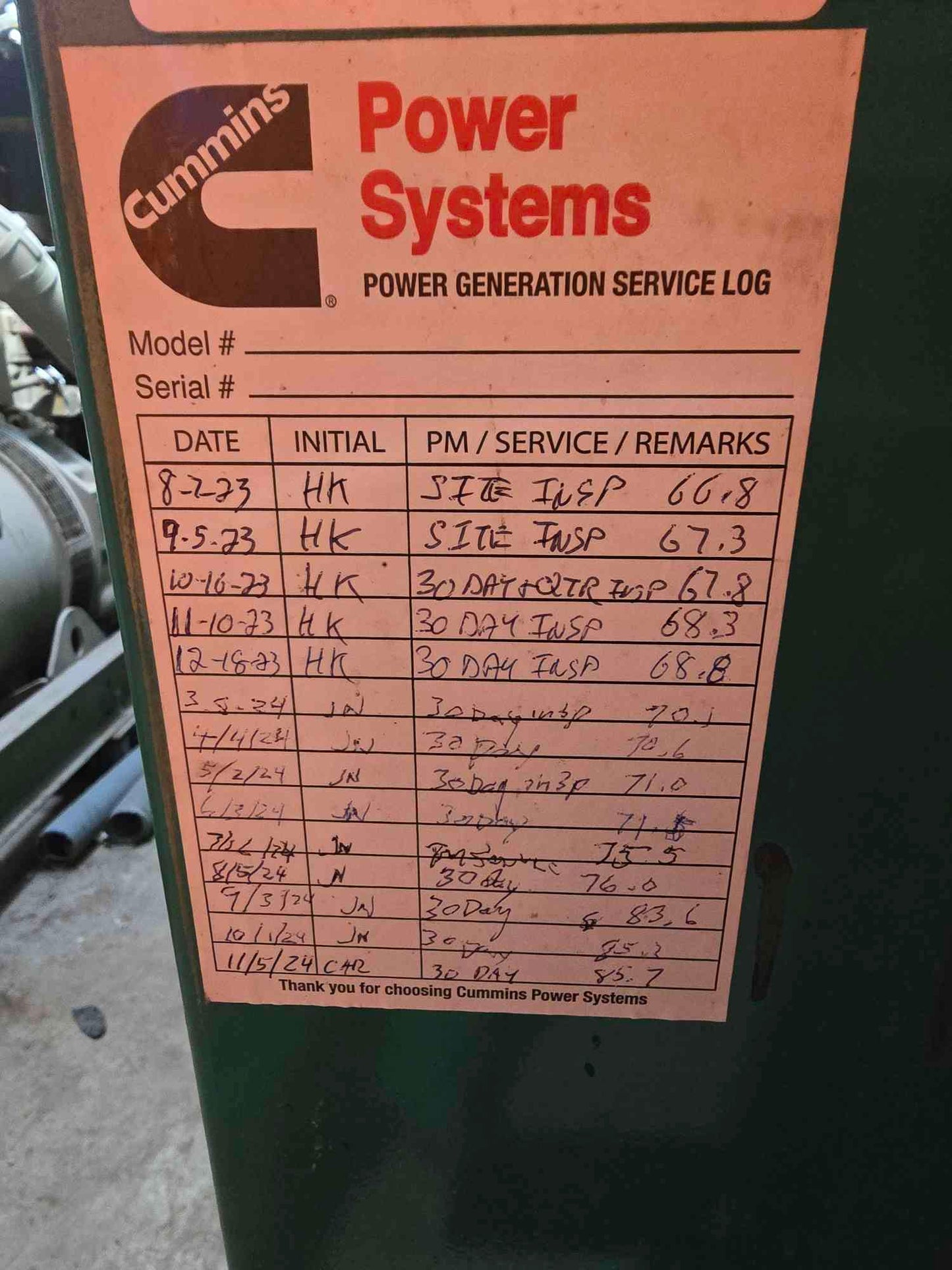 300KW Cummins NTA-855-G2 Diesel Generator 3PH 86hrs