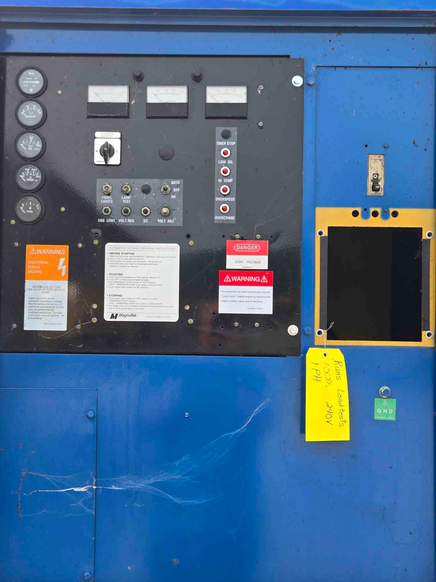 40KW Magnatek 4-236 Perkins Diesel Generator '98 620Hrs LOAD TESED