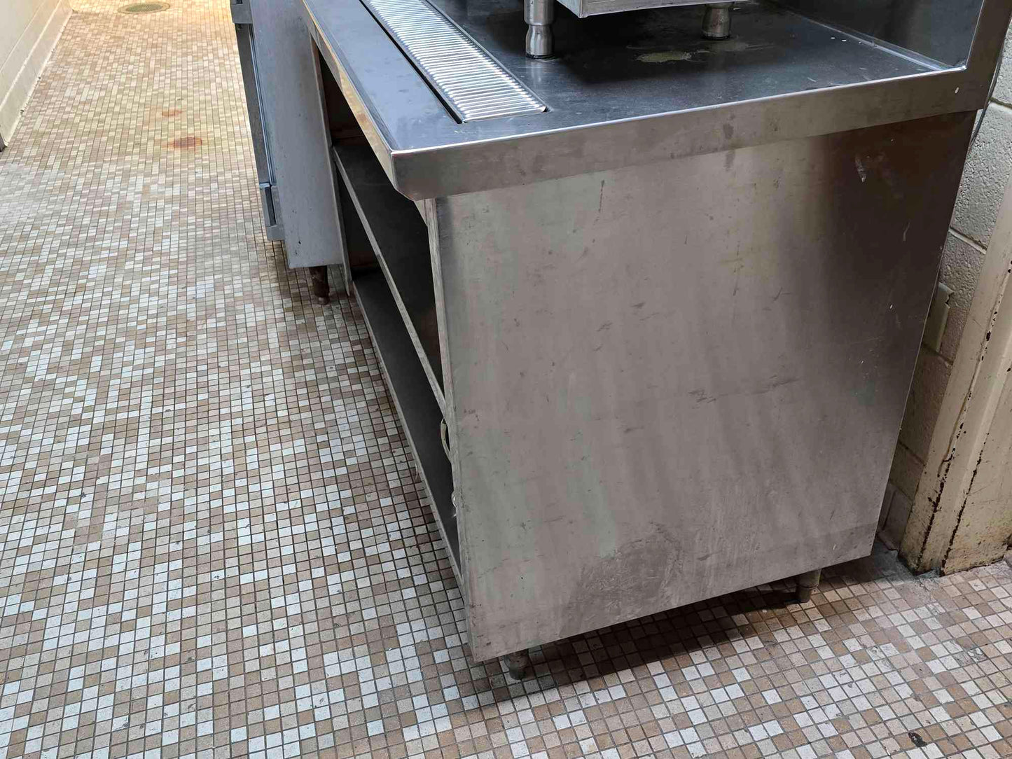 Commercial Beverage Cart With Drain Cafeteria Stainless Steel