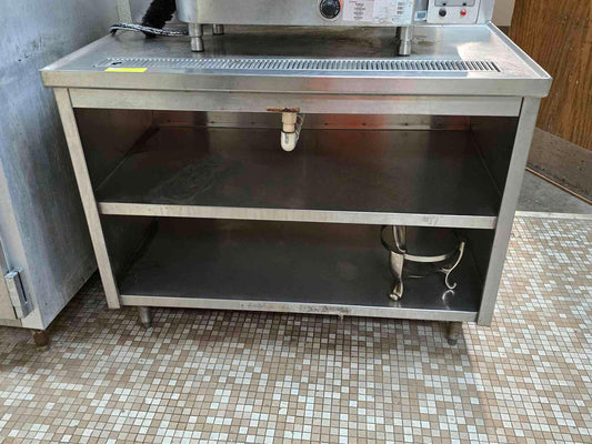 Commercial Beverage Cart With Drain Cafeteria Stainless Steel