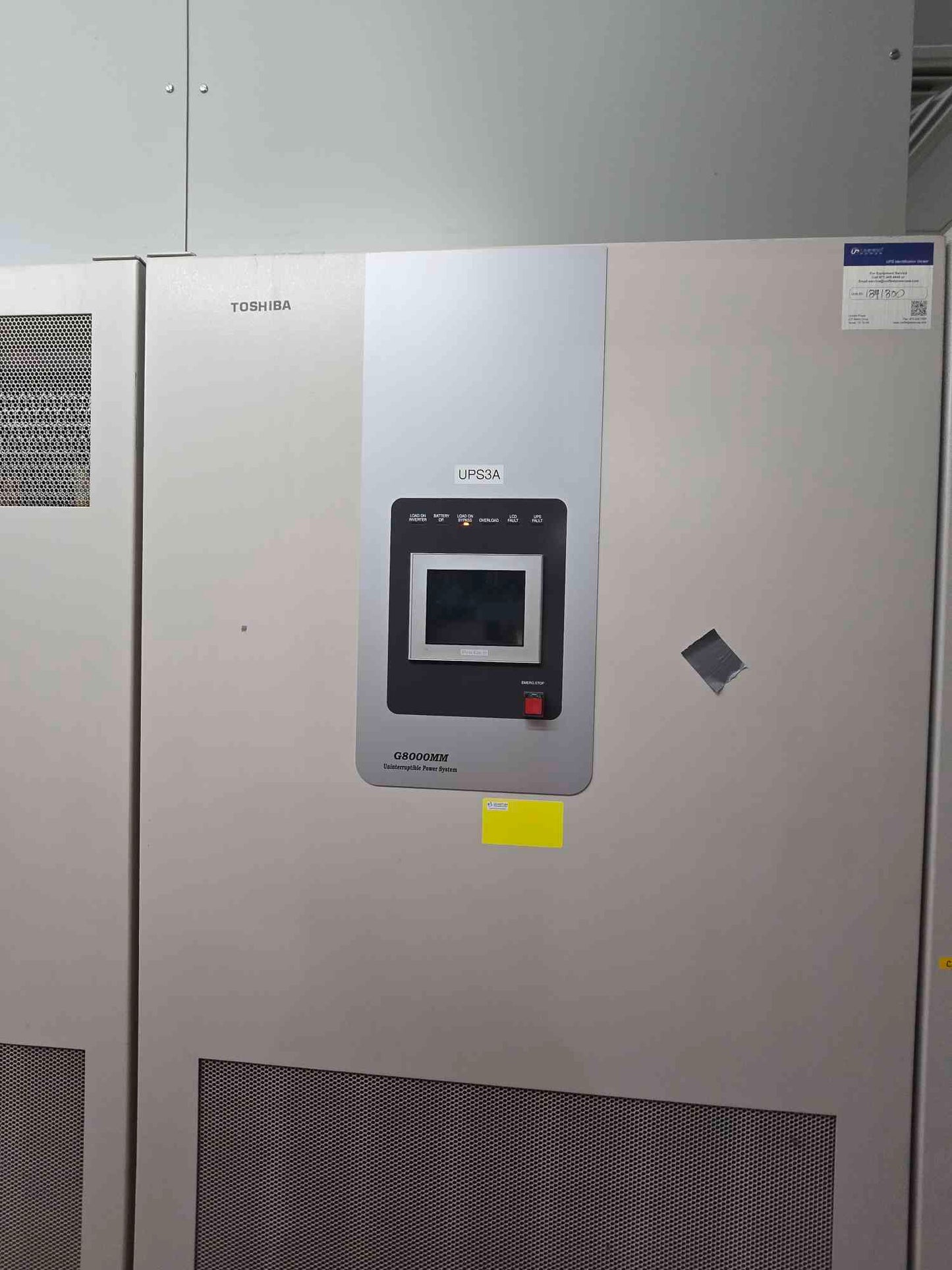 750KVA Toshiba UPS G8000MM UPS 480v '07 T8MS3 K75 (SKU: 111500)