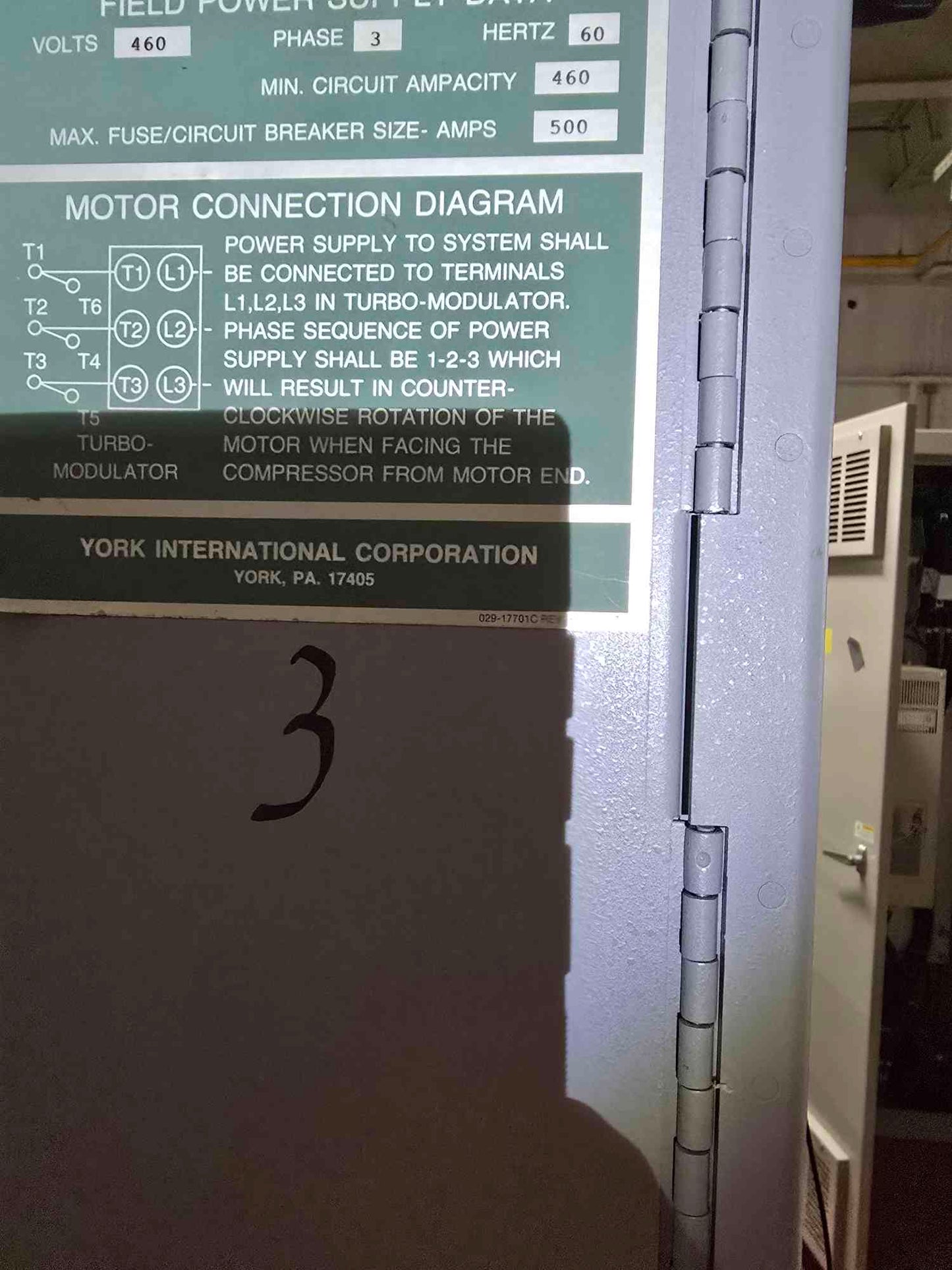 500 Ton York Turbo Modulator Liquid Chiller YTJ3K3E2-CNGTM