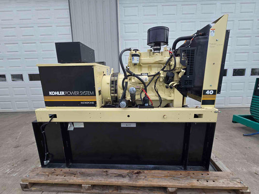 40KW 37KW Kohler 40ROZJ61 John Deere Diesel 4039 Generator 1333 Hrs '97 Tested