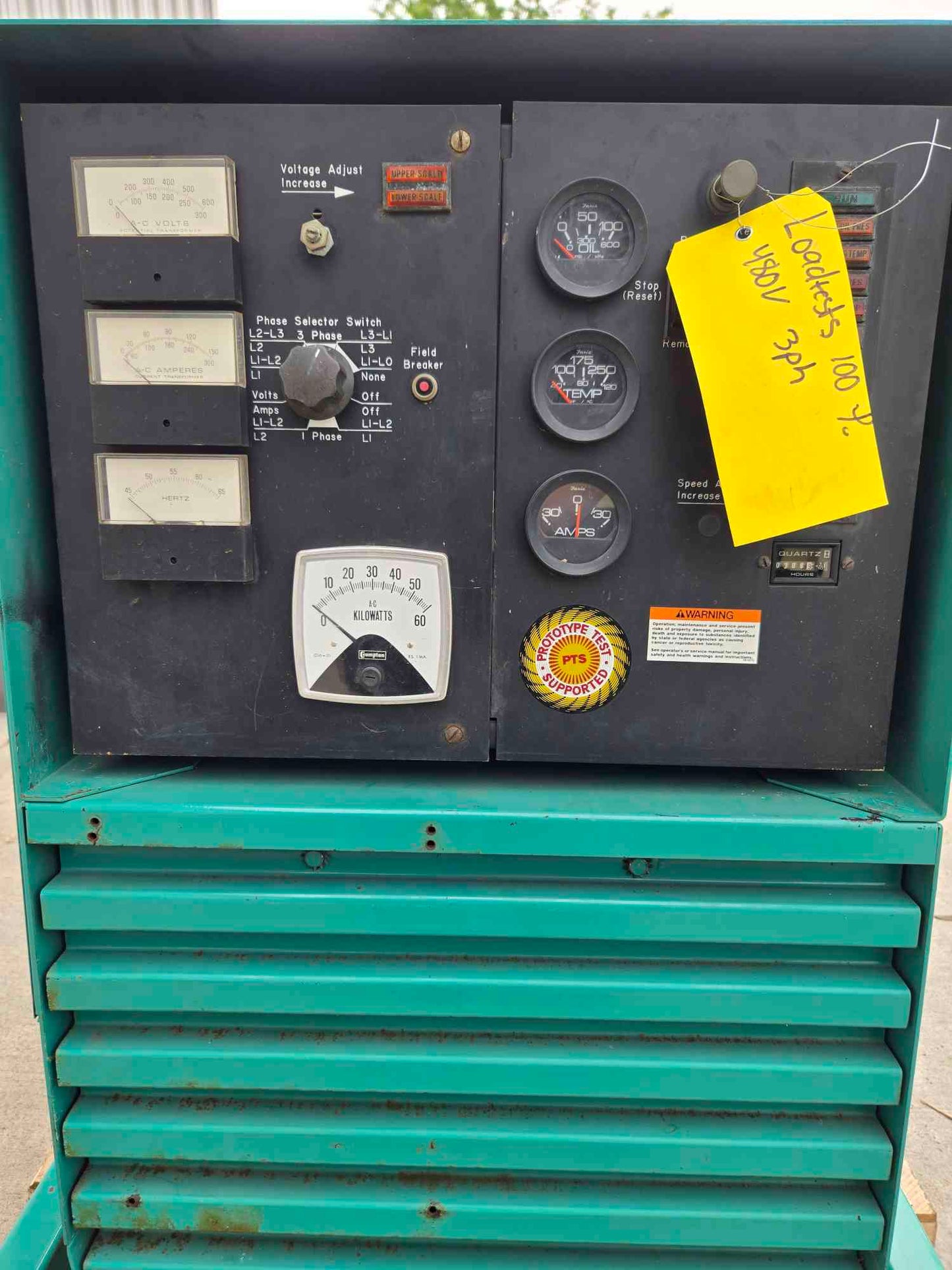60KW Cummins Onan 4BT Diesel Generator '89 307 Hrs TESTED