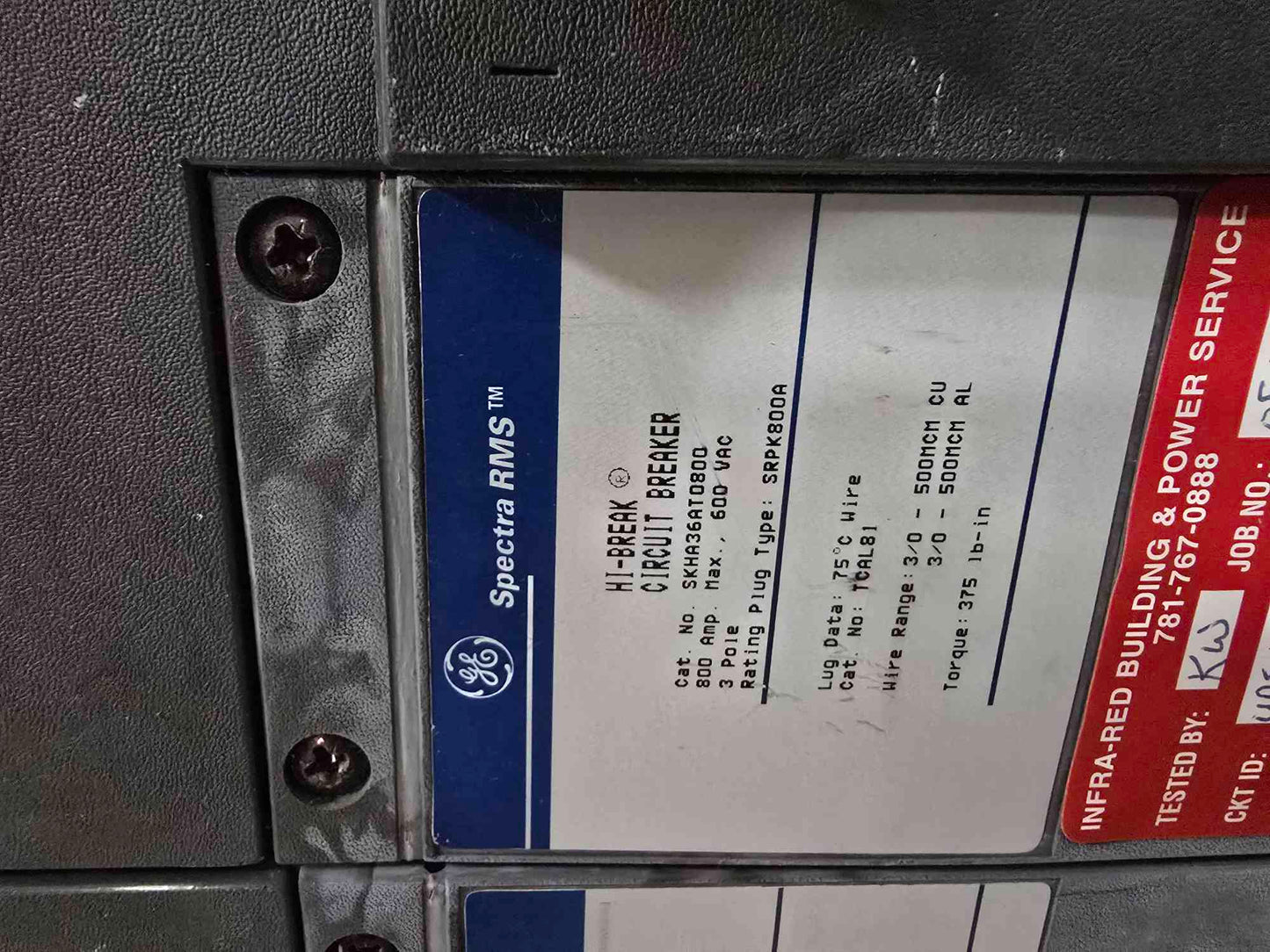 1200A Spectra Series Power PanelBoard 480v 3PH 6 Breakers