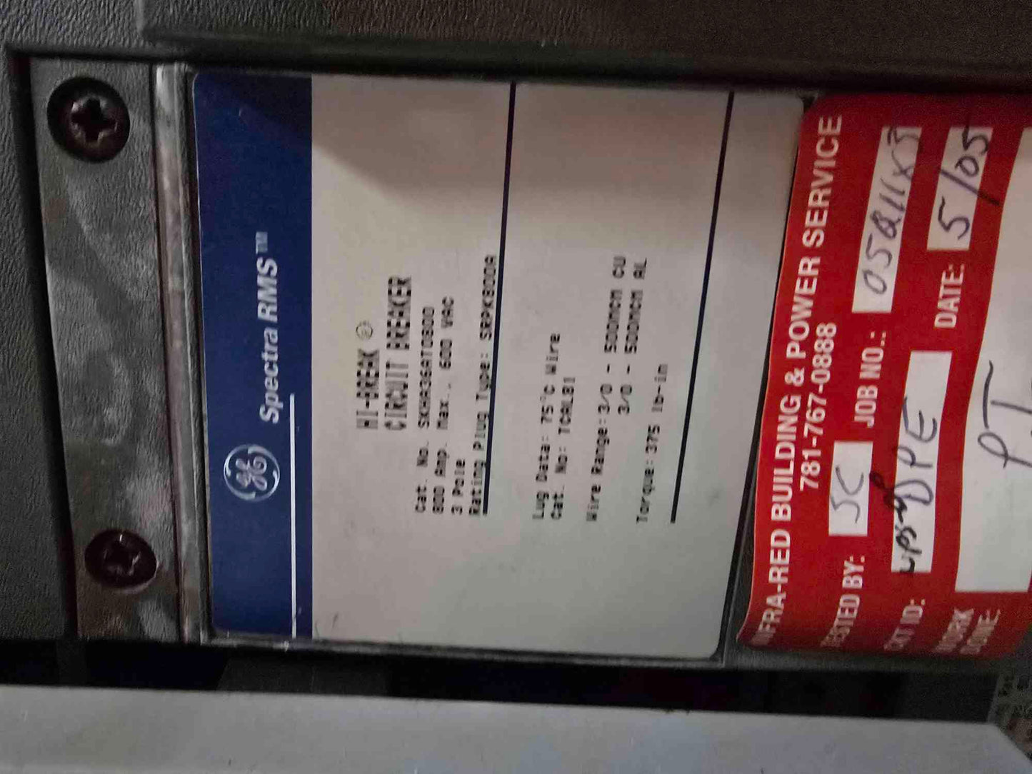 1200A Spectra Series Power PanelBoard 480v 3PH 6 Breakers