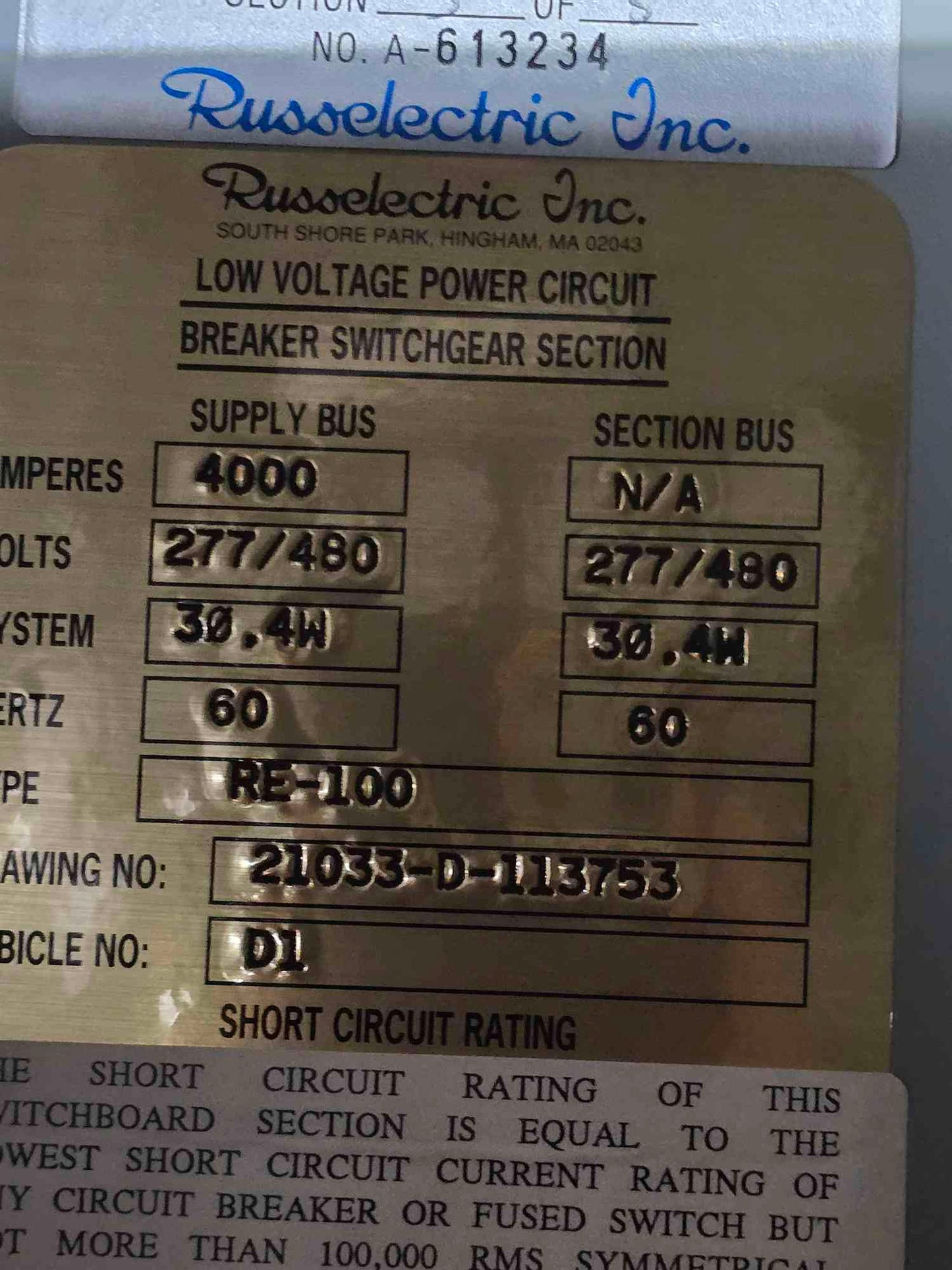 4000A Russelectric 8 Section Paralleling Switchgear 277/480V
