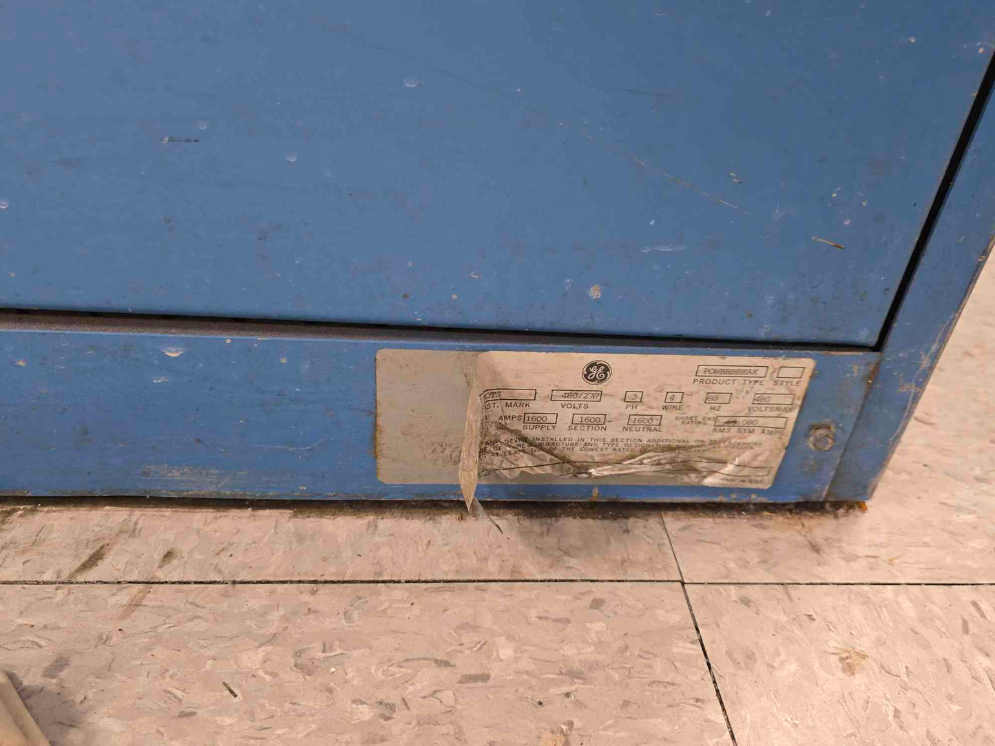 1600A GE PowerBreak II Switchboard 480/277V 3PH 4 Wire 2 Breaker SSD16B216