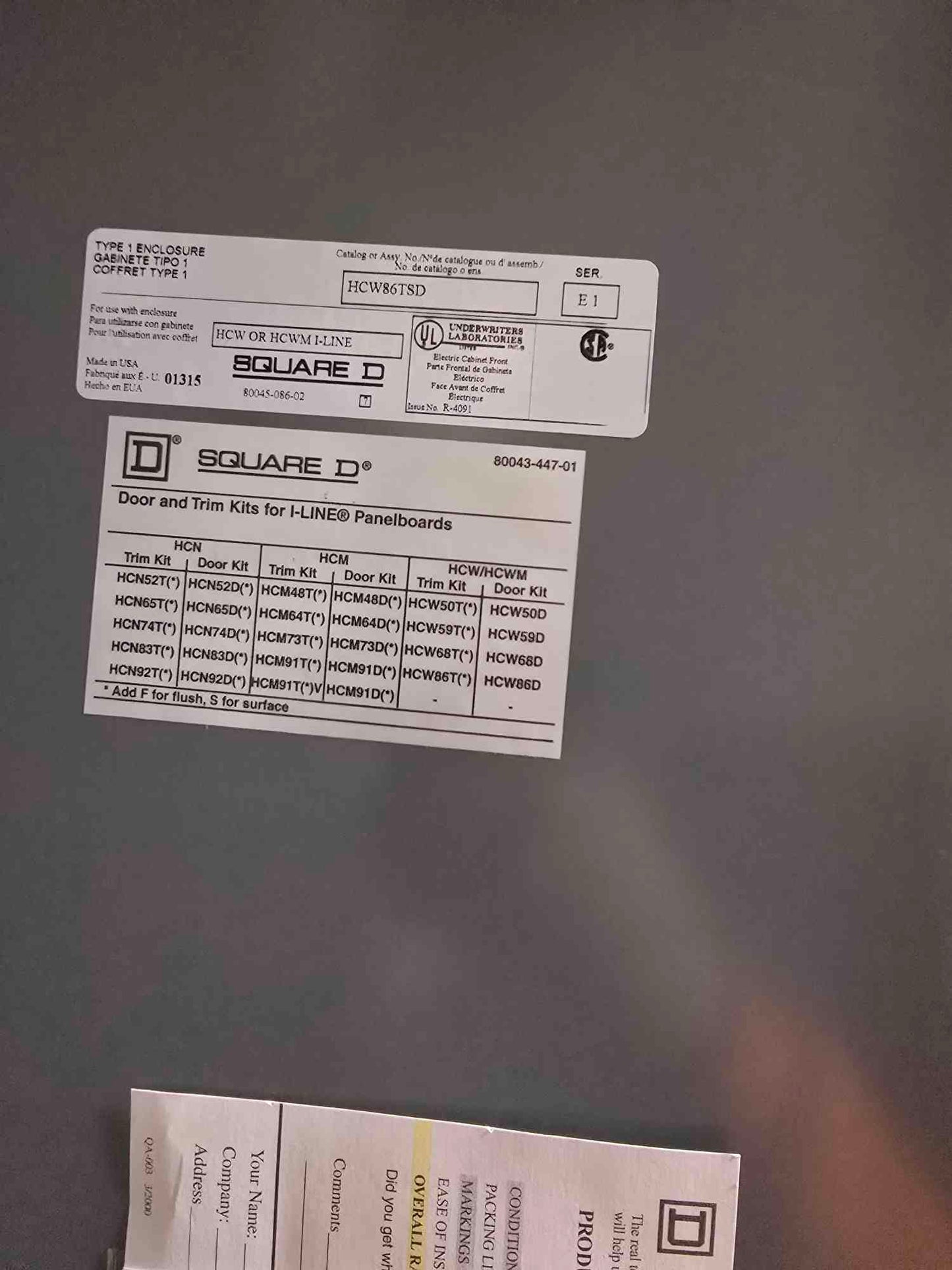 1200A Square-D I-Line Panelboard 460V - 600V Max HCWM508612N 3PH 3-Wire