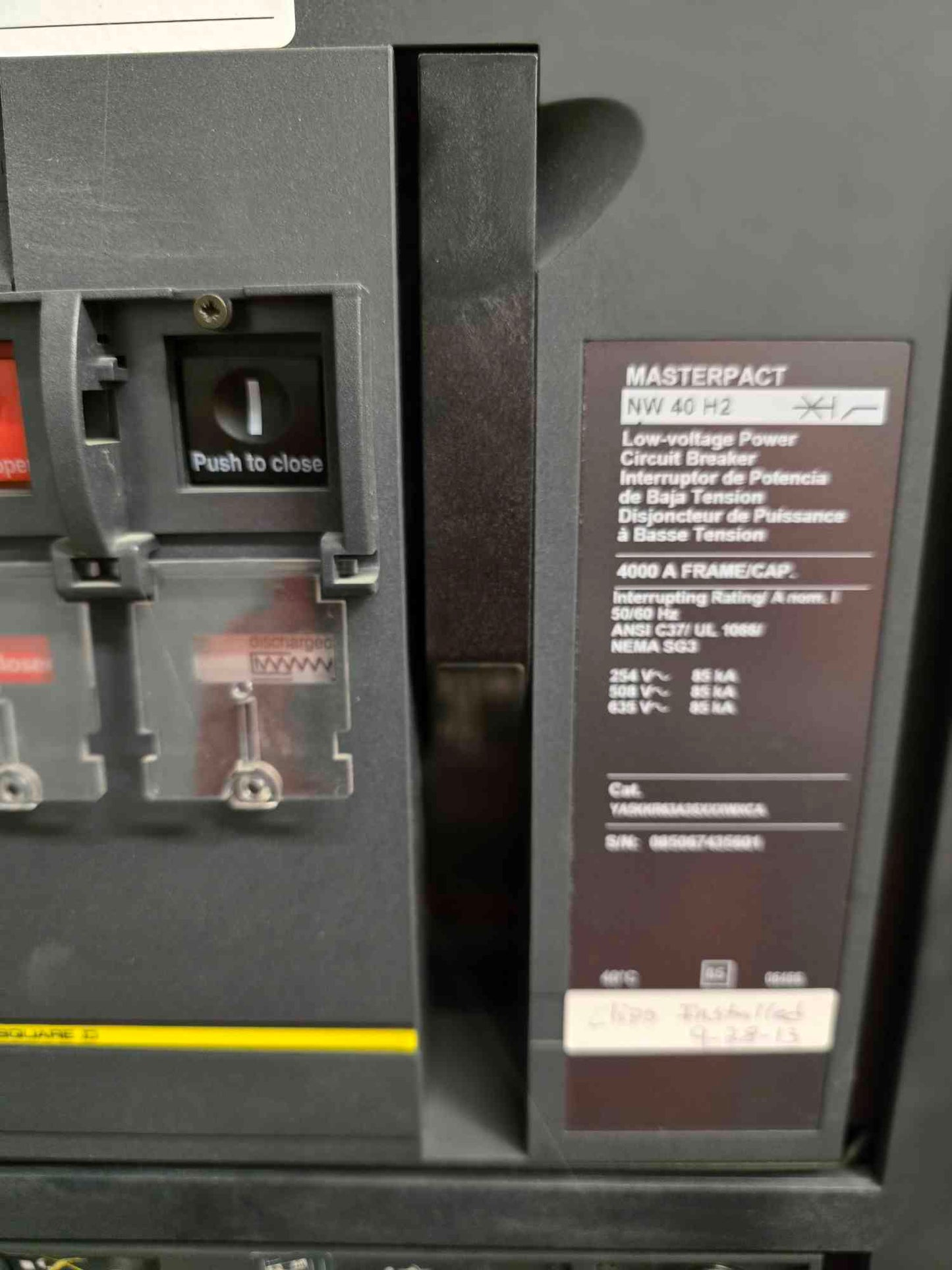 Square D Power-Zone 4 Switchgear 4000A Main NW40H2 & 8x NW16H2 1600A Breakers - Cell 3