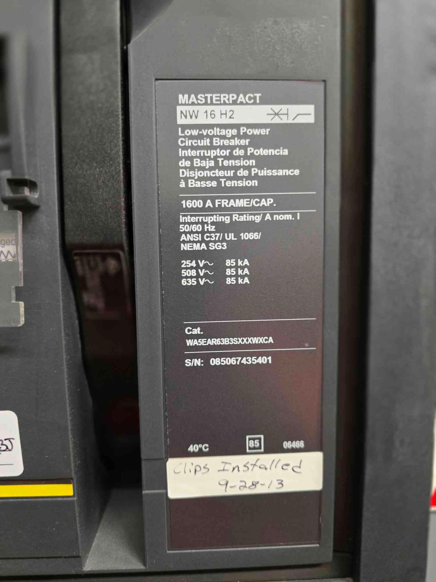 Square D Power-Zone 4 Switchgear 4000A Main NW40H2 & 8x NW16H2 1600A Breakers - Cell 3