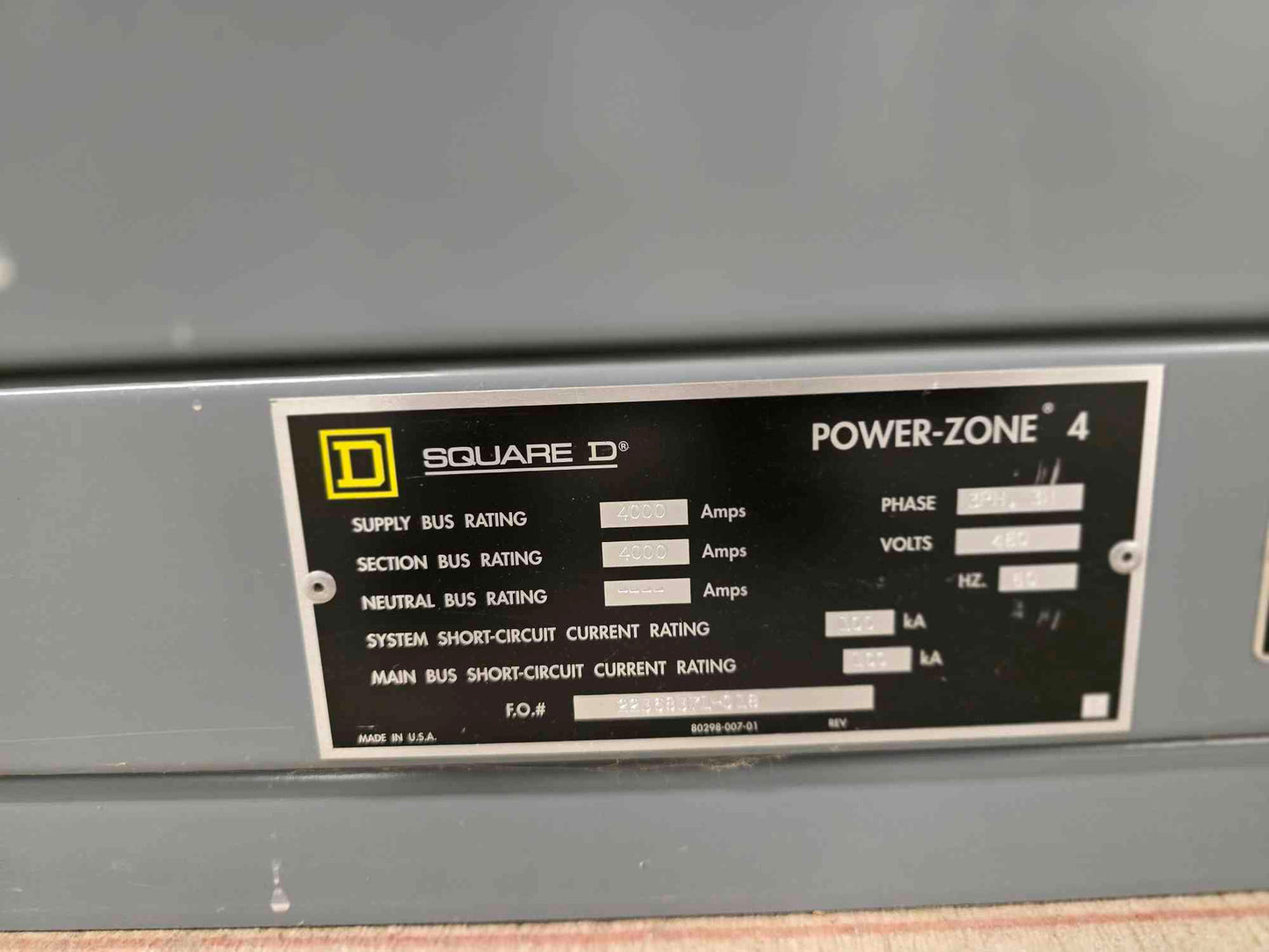 Square D Power-Zone 4 Entry Switchgear 9 Section 4000Amp NW40H3 MasterPact Breakers - Cell 3