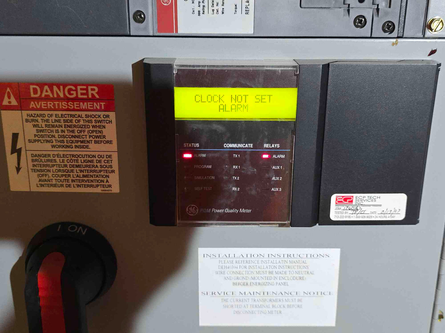 GE Spectra Series 800A Panelboard 480V w/ Main 5 Dist Breakers & Meter - Cell 3