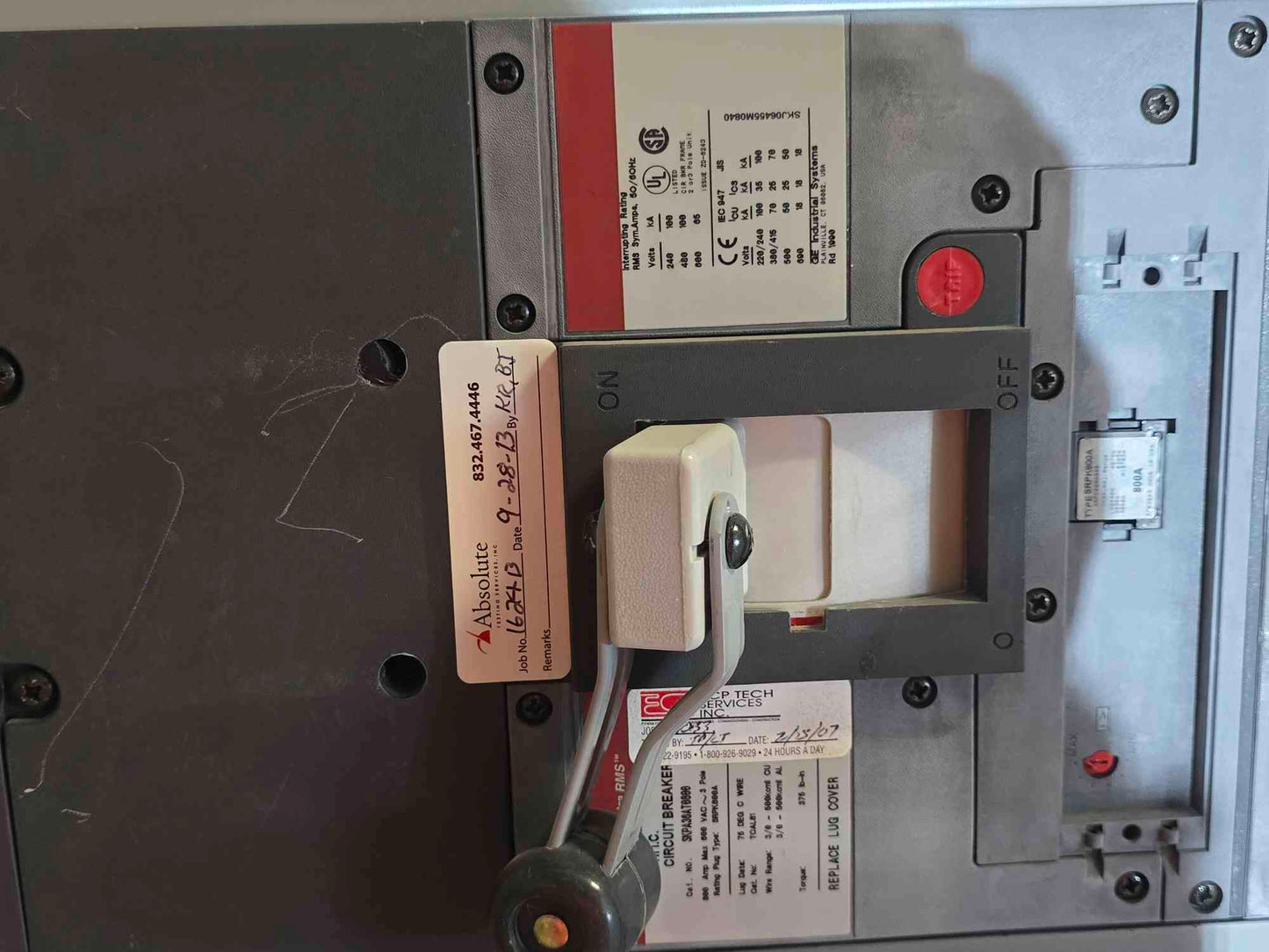 800A GE Spectra Series Panelboard 480V 3PH 4 Breakers Main & Meter - Cell 3 B