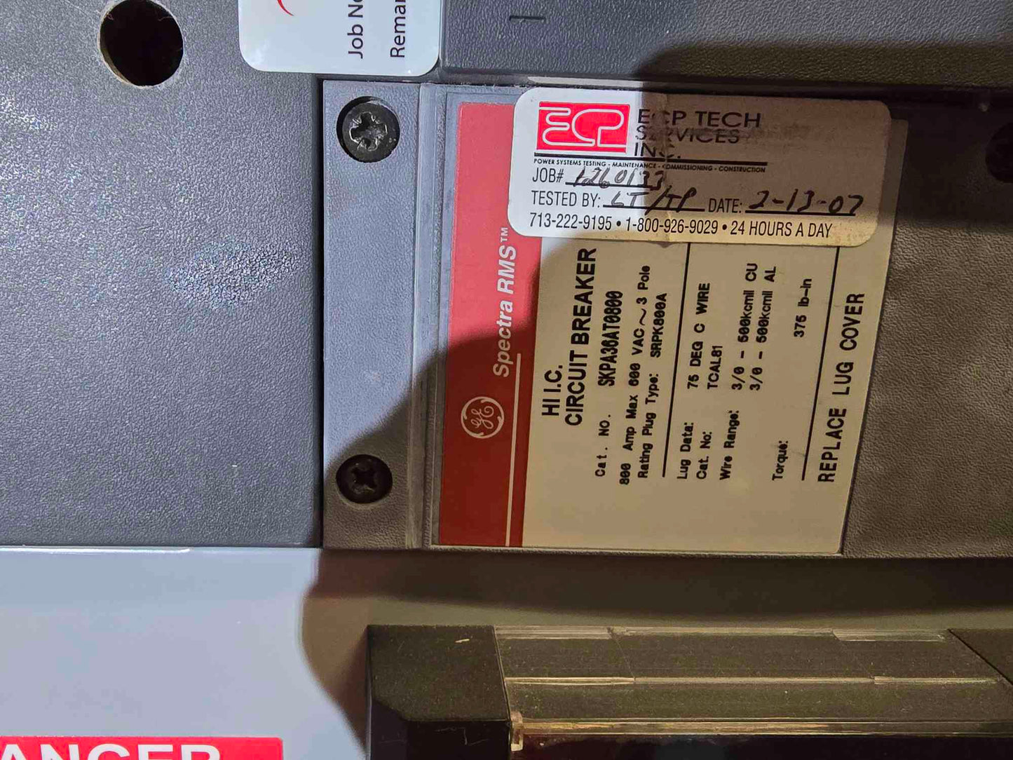 GE Spectra Series 800A 480V 3PH 3W Panelboard 3 Breakers Meter & Main - Cell 3