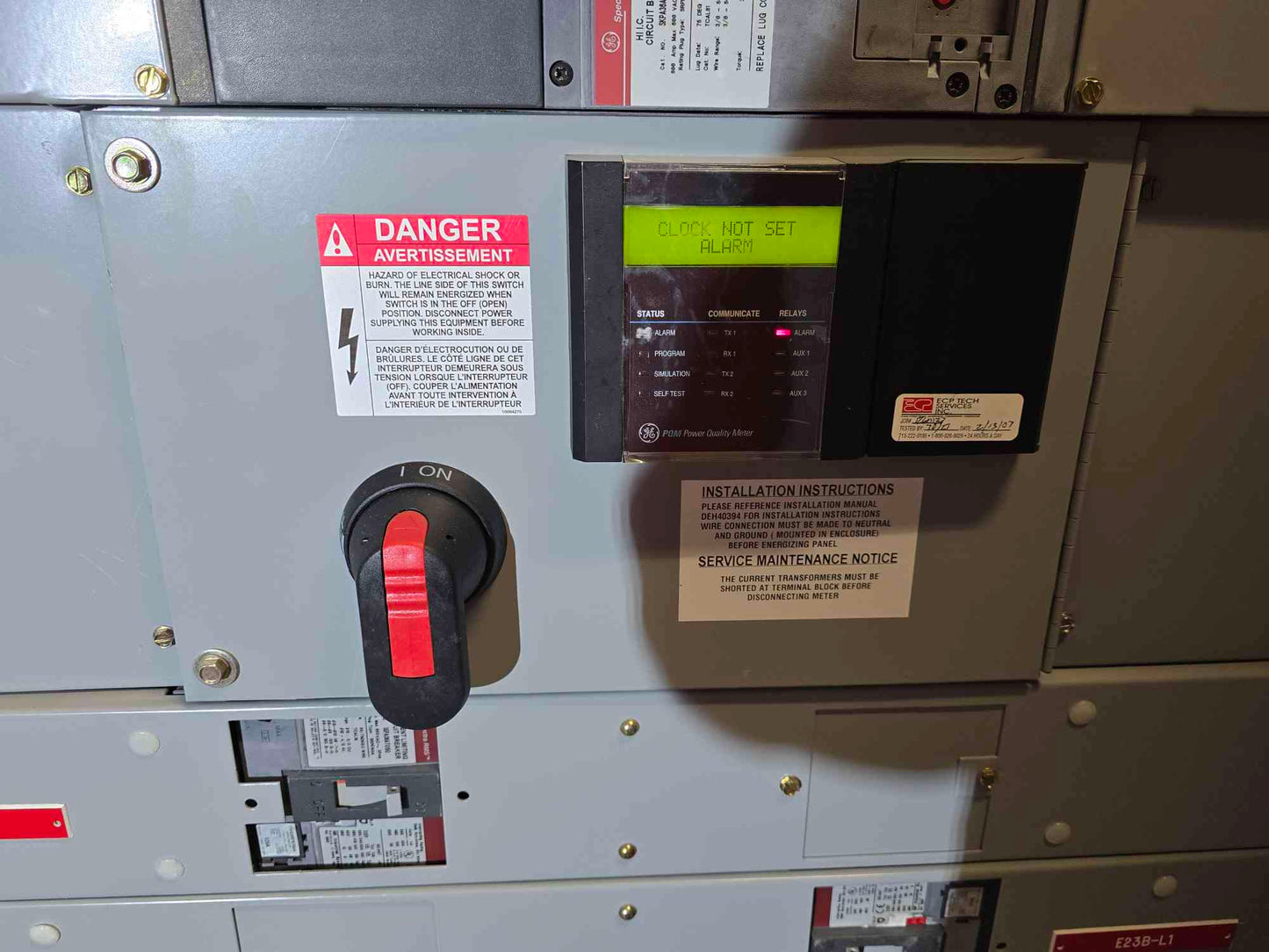 GE Spectra Series 800A 480V 3PH 3W Panelboard 3 Breakers Meter & Main - Cell 3