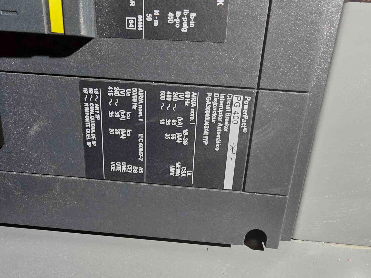 1000A I-line Square D Distribution Panelboard 1xRG1000 & 4xPG400 Breakers 208/120v - Cell 3