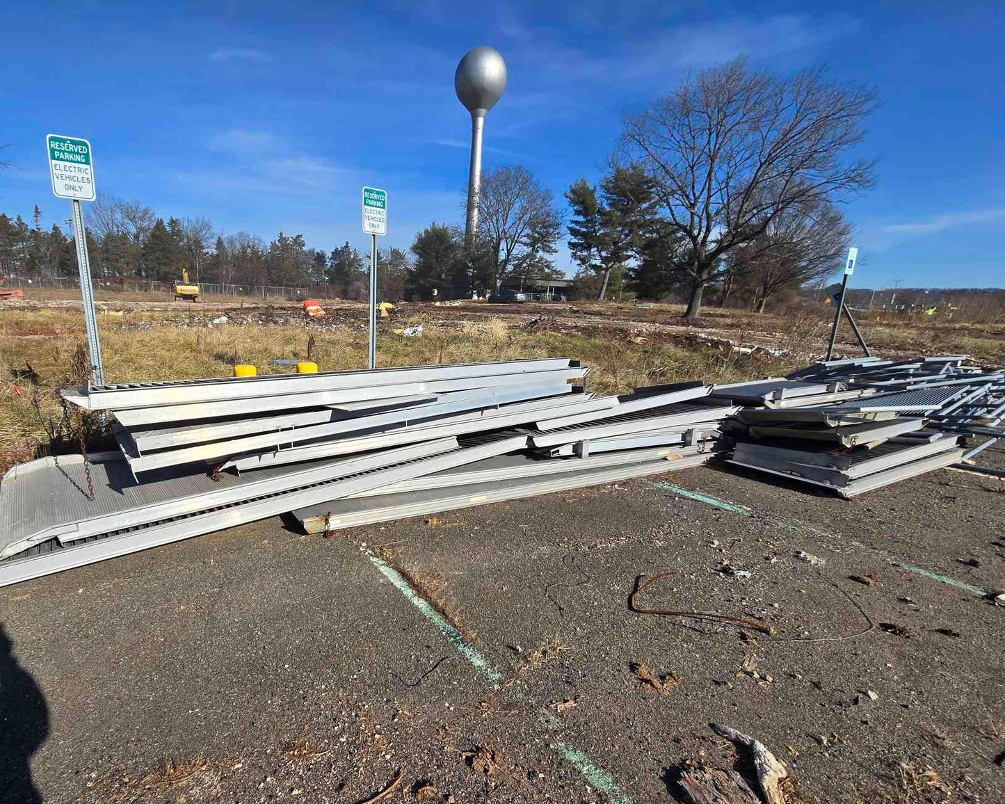 Lot of Cat Walk, Ramp, Railings, Decking, Bases Steel / Iron Material Over 100 Pieces