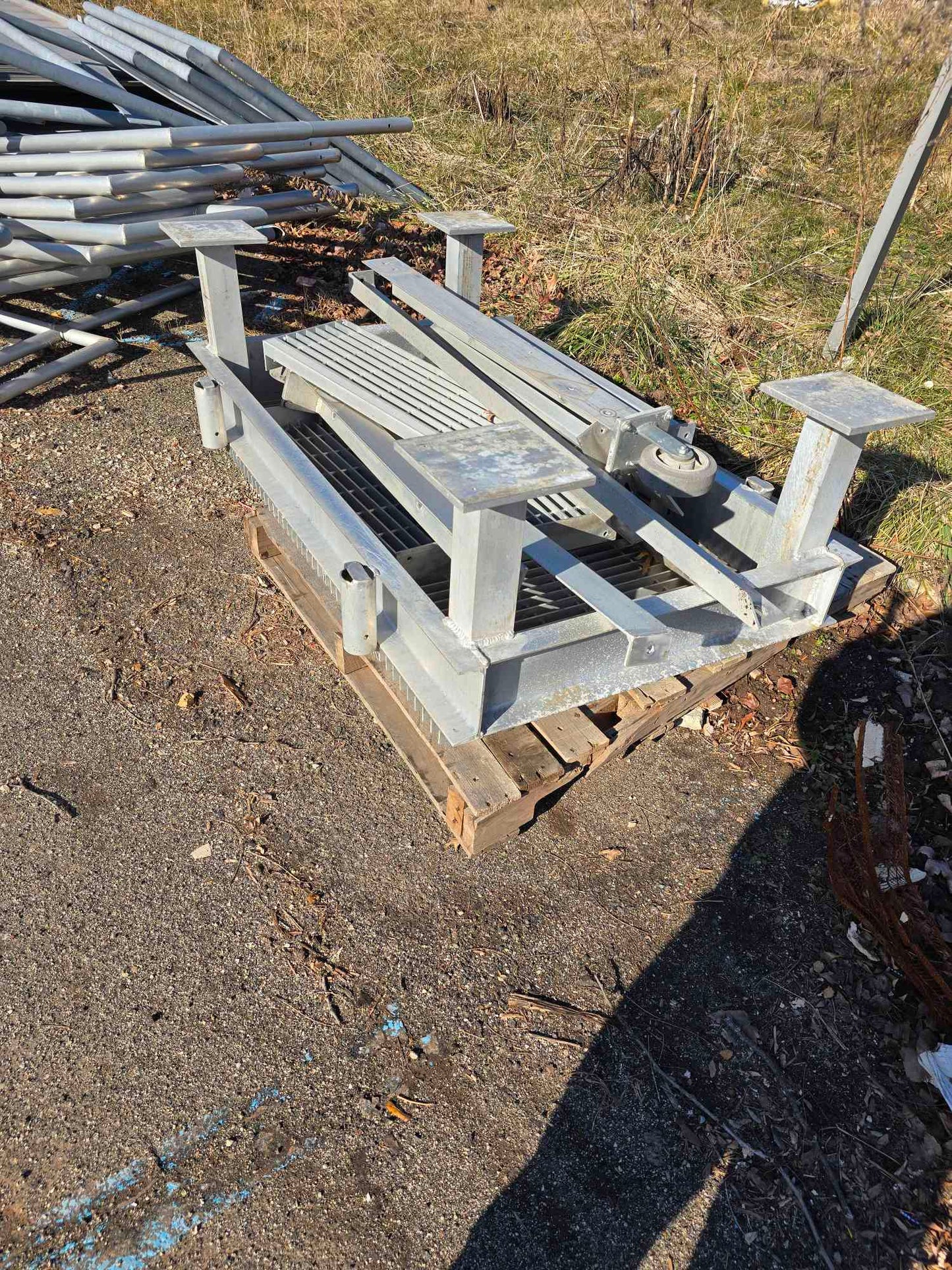 Lot of Cat Walk, Ramp, Railings, Decking, Bases Steel / Iron Material Over 100 Pieces