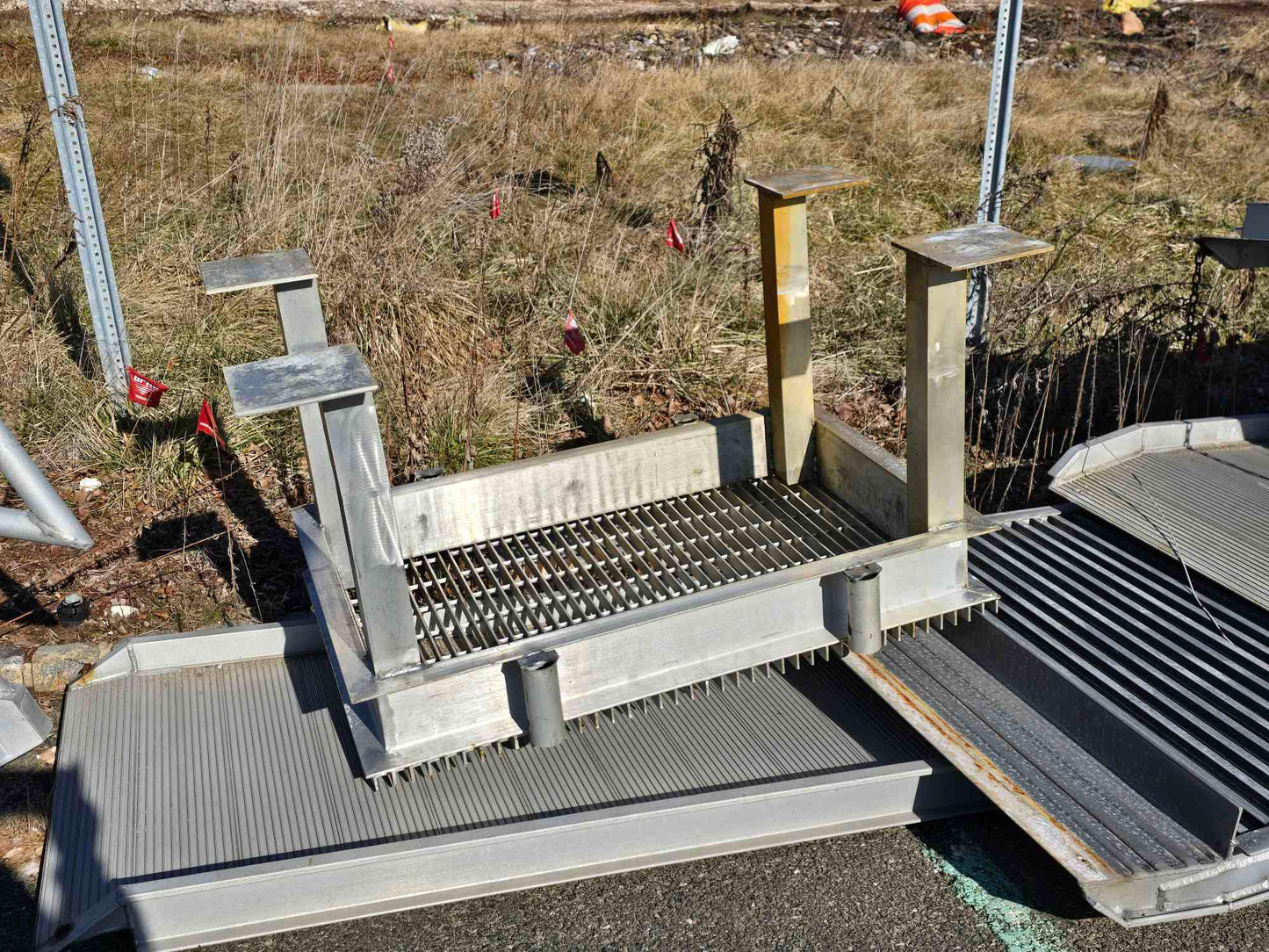 Lot of Cat Walk, Ramp, Railings, Decking, Bases Steel / Iron Material Over 100 Pieces