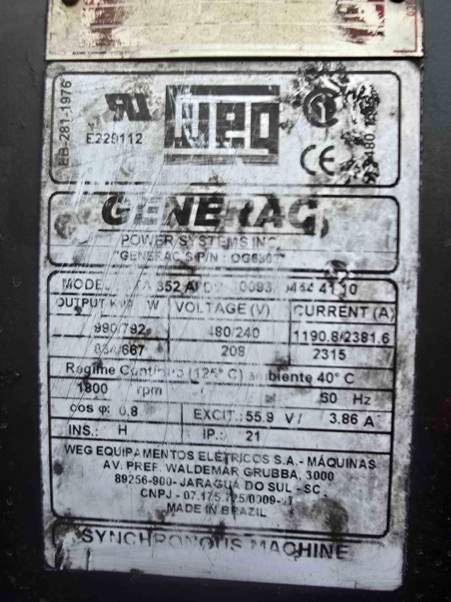 600KW Generac V12 Doosan Diesel Generator 3PH 277/480 '10 960Hrs TESTED