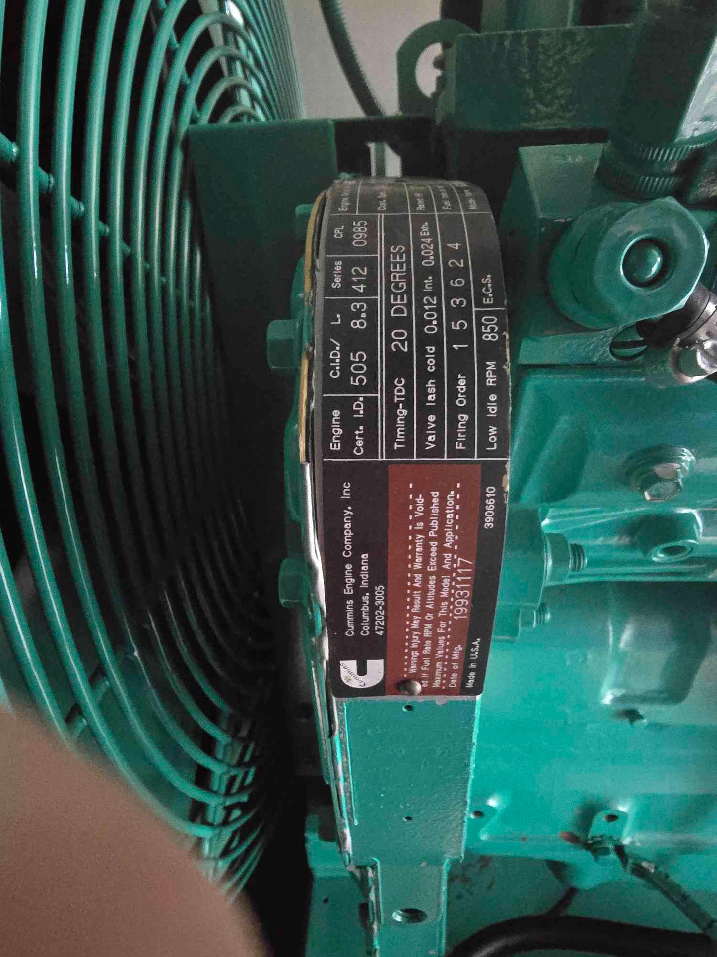 125KW Cummins Onan Generator 125DGEA Diesel 1&3PH '93 1575Hrs TESTED