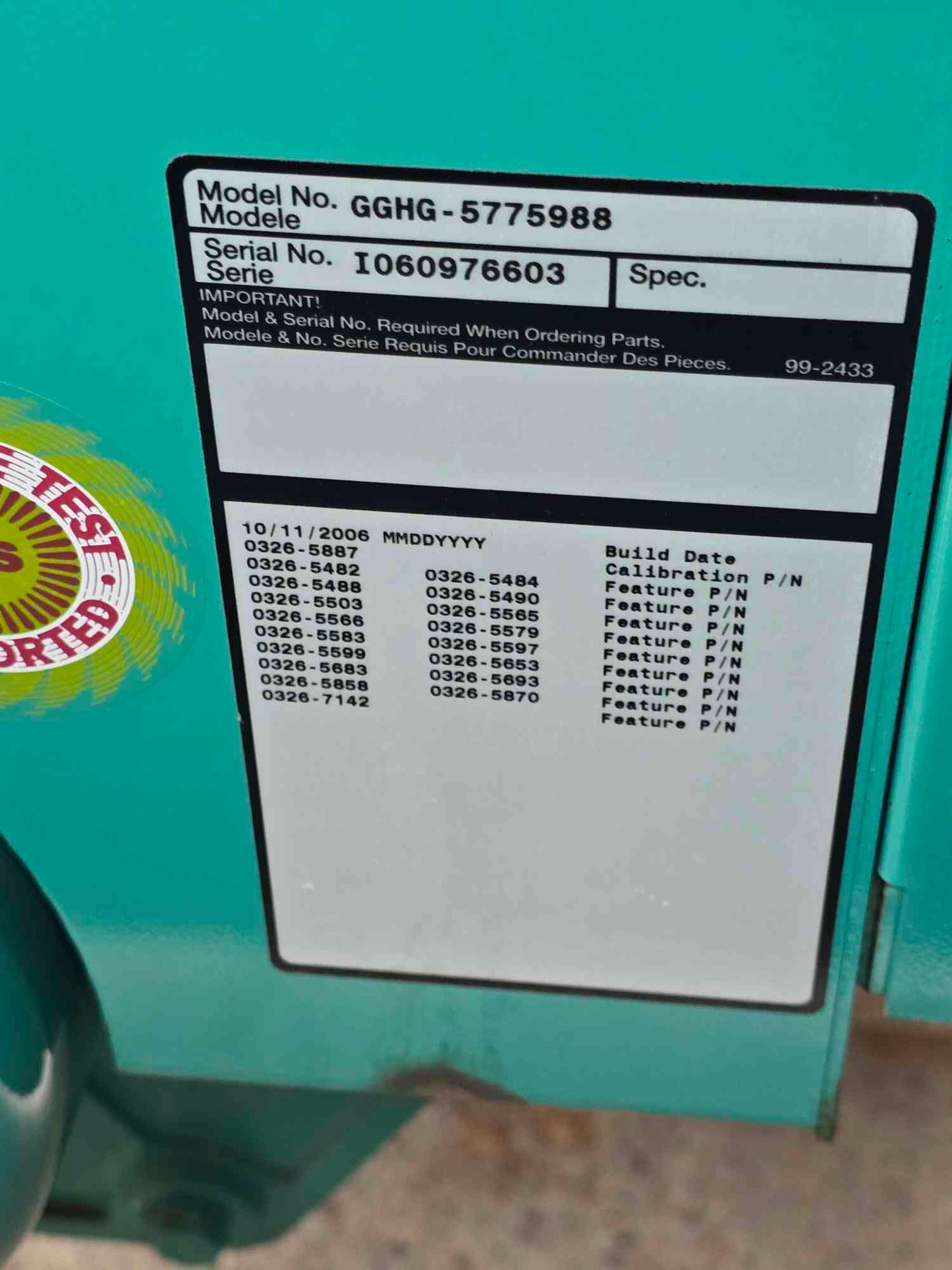 85KW Onan GGHG-5775988 Cummins Diesel Generator 1&3PH '06 712Hrs TESTED