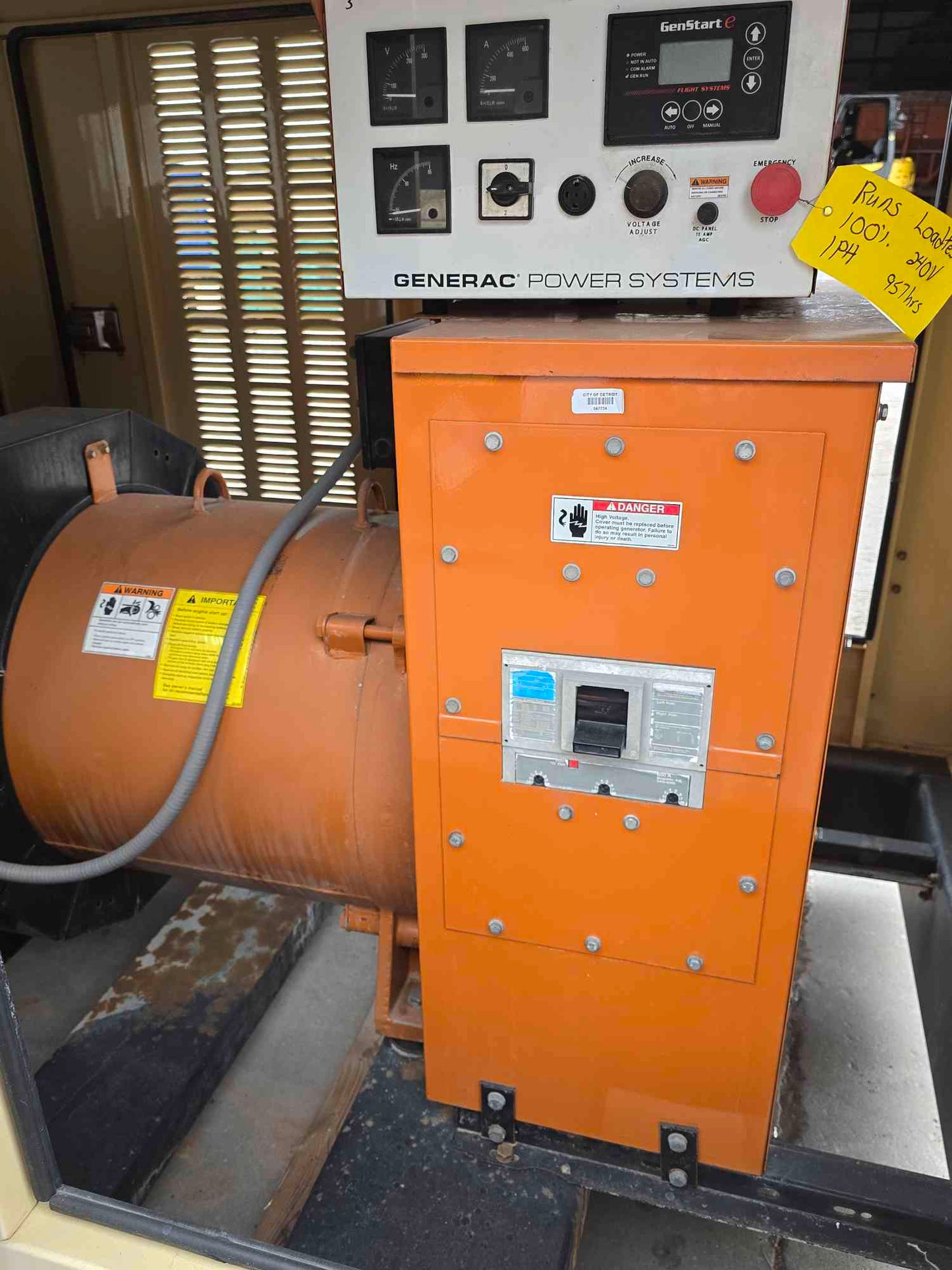 135KW Generac SG0135 Nat Gas LP Generator 1PH 120/240v '04 957Hrs TESTED