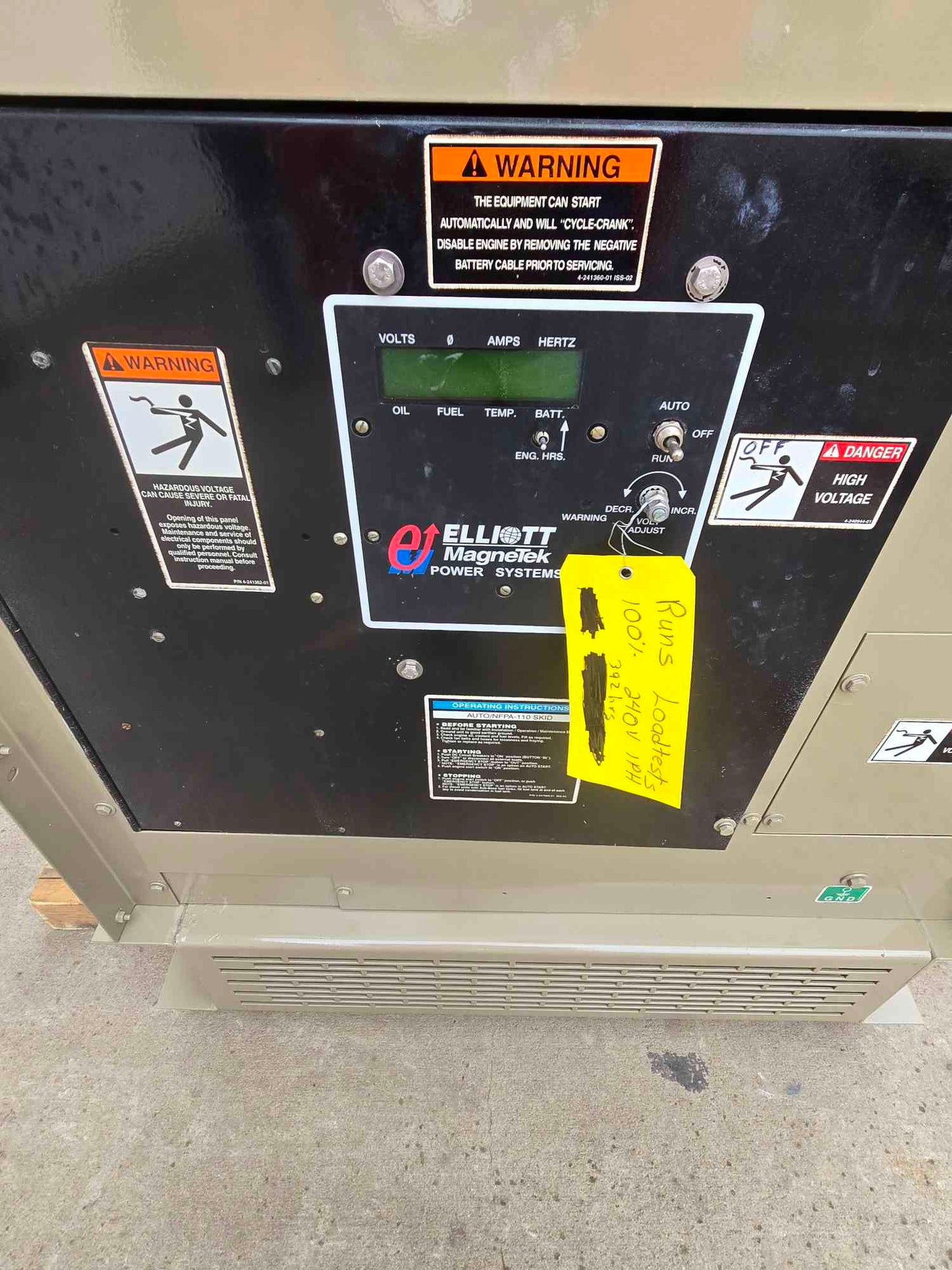 40KW Magnetek 40RD Diesel Generator 1&3PH 240V '99 392Hrs TESTED