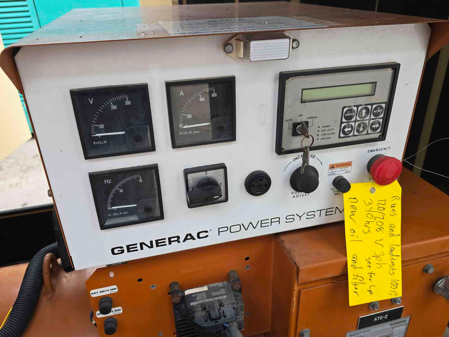125KW Generac SG0125 Nat Gas LP Generator 3PH 120/208V '04 957Hrs TESTED