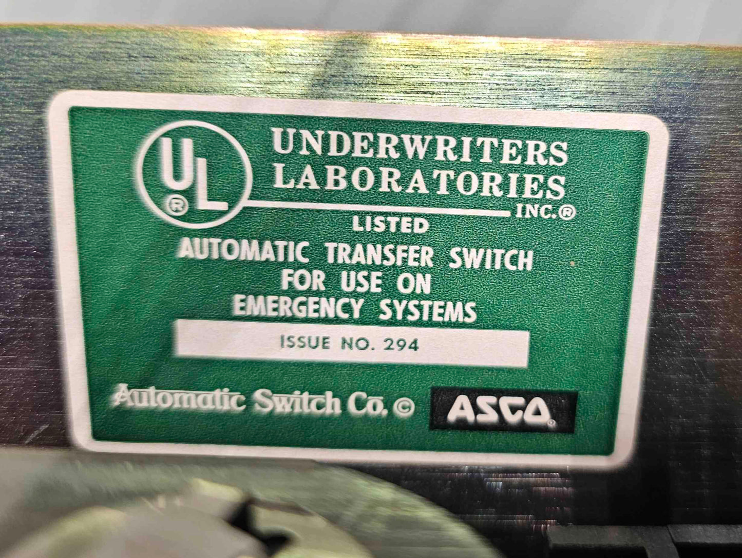 ASCO 100A 480Y/277V 60Hz Automatic Transfer Switch(SKU: 110613)