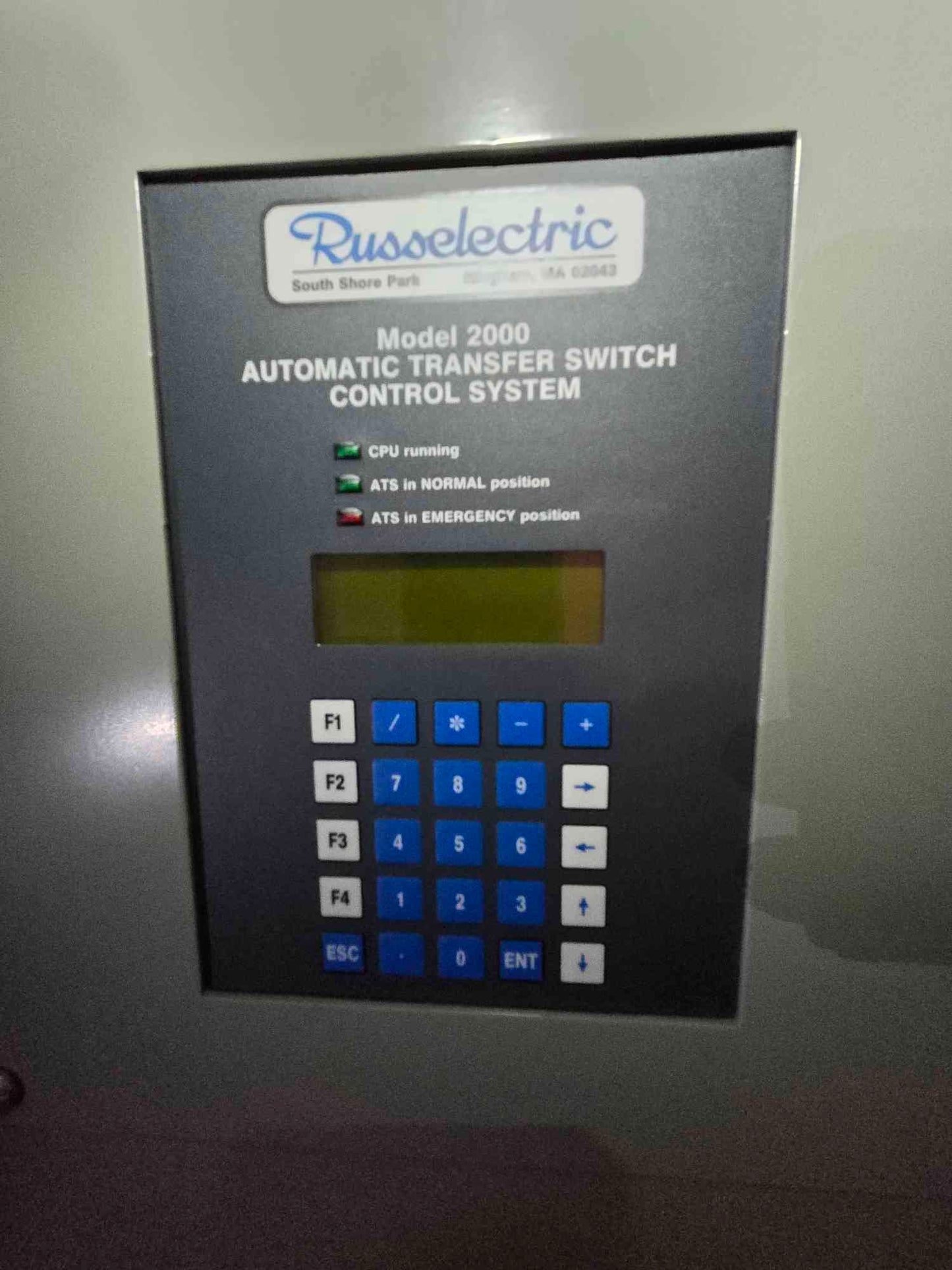 600A Russelelectric Model 2000 ATS Control System 277/480 3 Phase