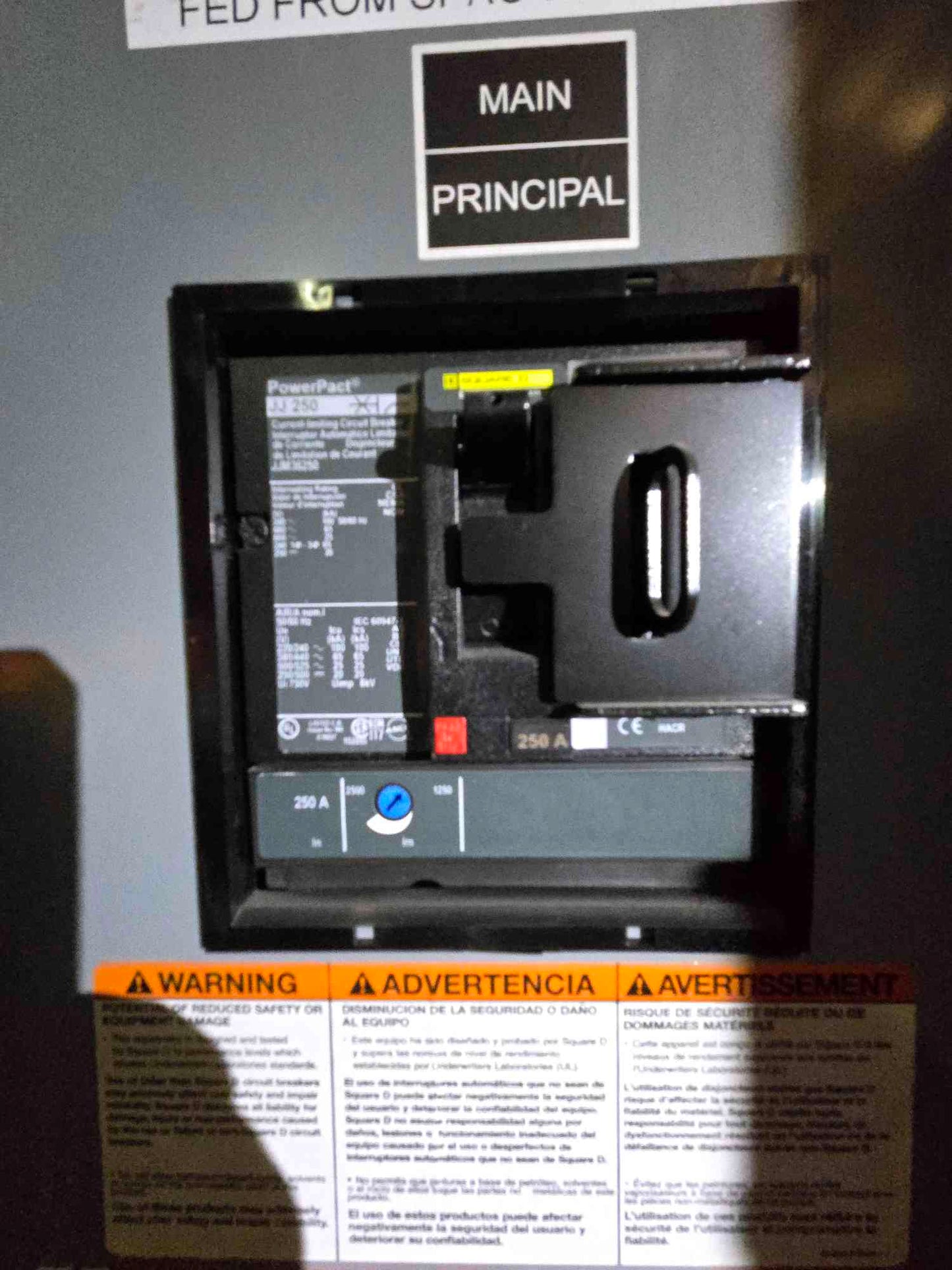 250A NF Square D Panelboard 480Y/277V 3Ph 4 Wire