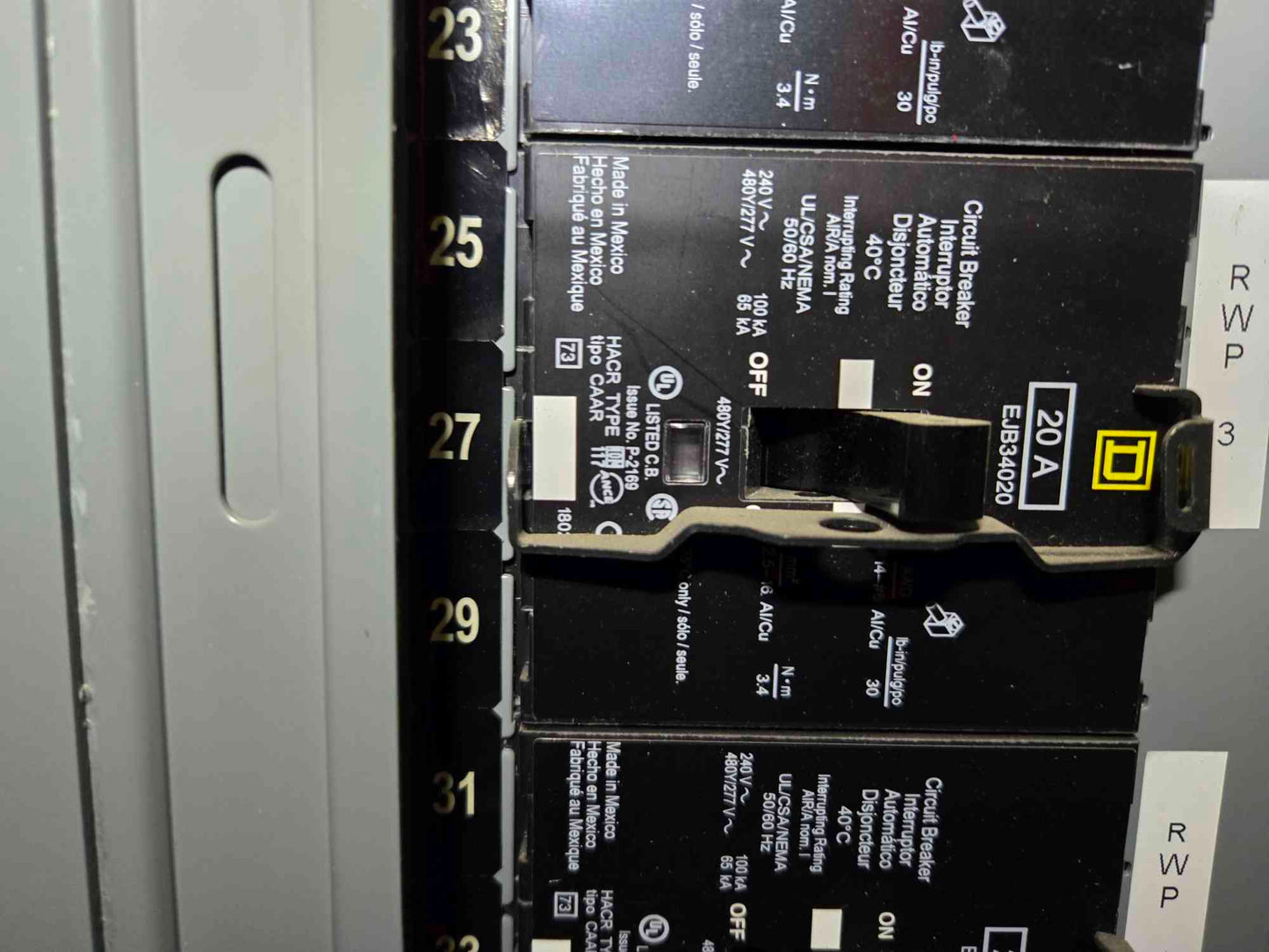 250A NF Square D Panelboard 480Y/277V 3Ph 4 Wire