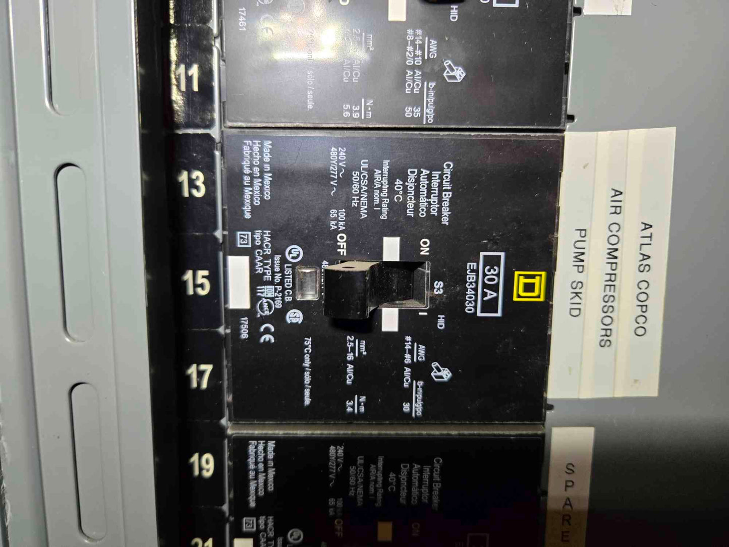 250A NF Square D Panelboard 480Y/277V 3Ph 4 Wire