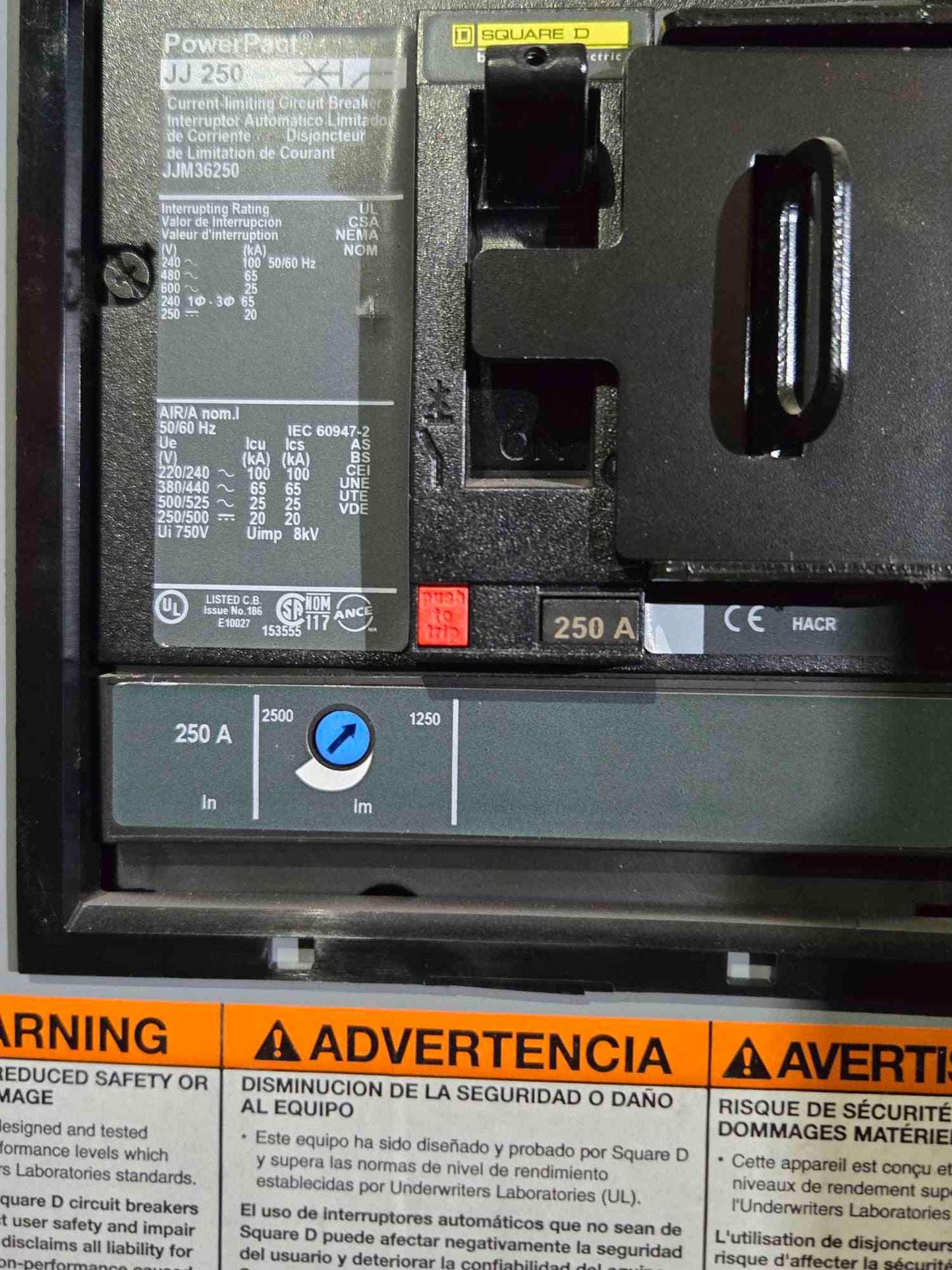 250A NF Square D Panelboard 480Y/277V 3Ph 4 Wire