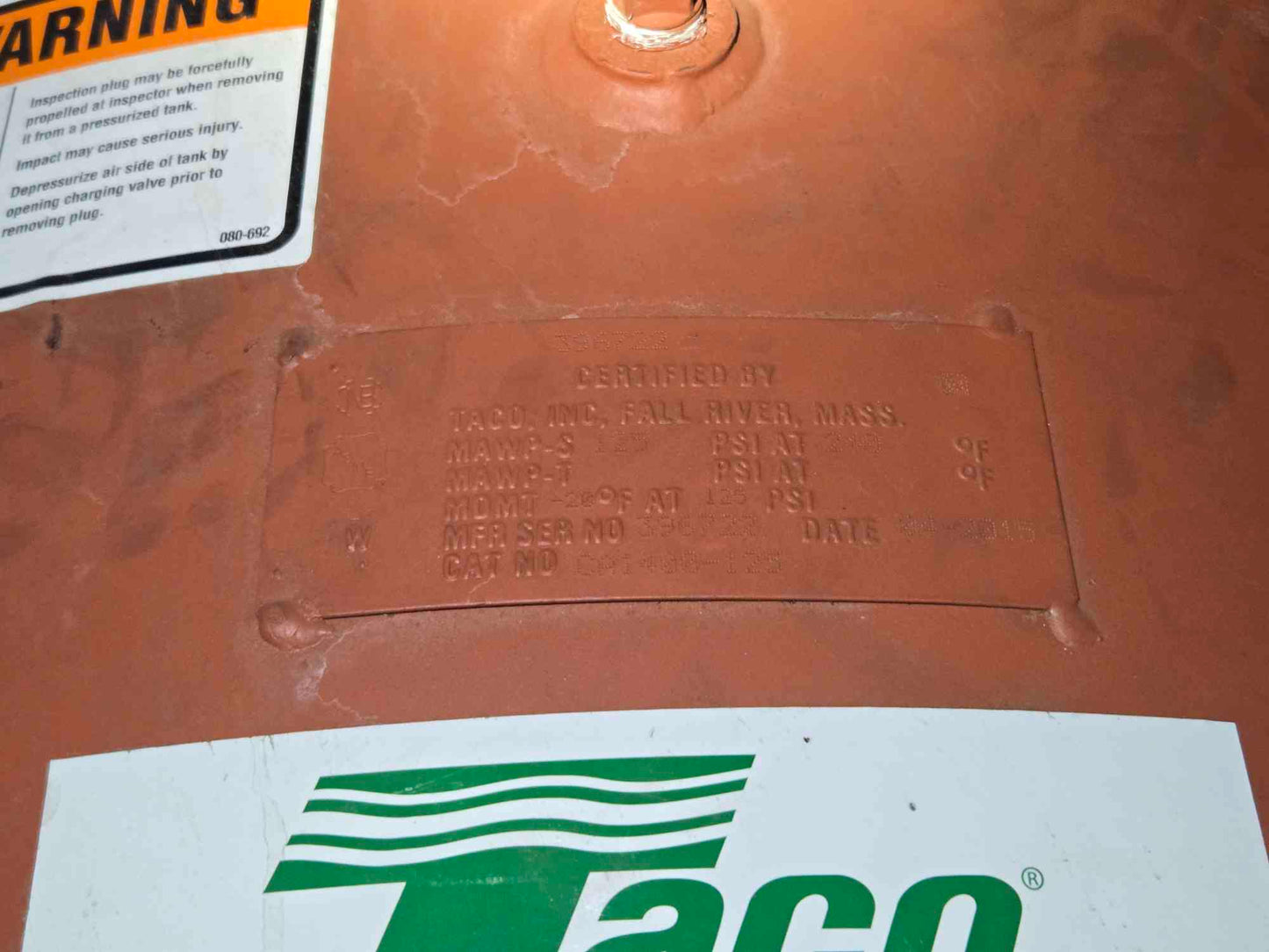 Taco Comfort Solutions Expansion Tank 125PSI '15