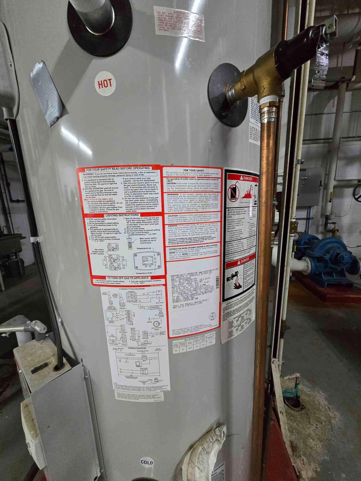 100 Gal Bradford White PDV100S2003N Water Heater Natural Gas