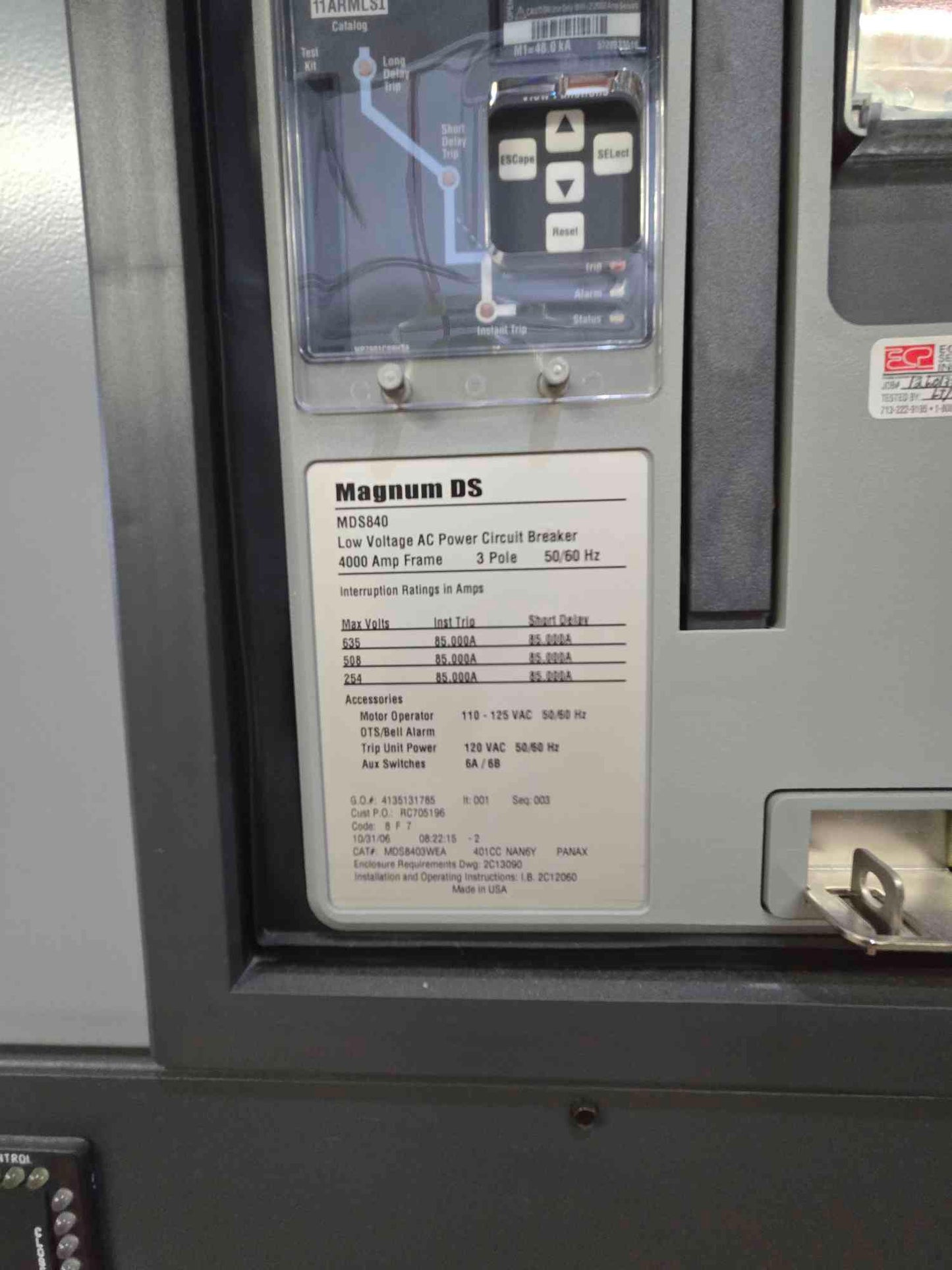 4000A Cutler Hammer Switchgear Transformer & Sys Bypass 7 Section 5 x MDS840, 4 x MDS816 - Cell 3