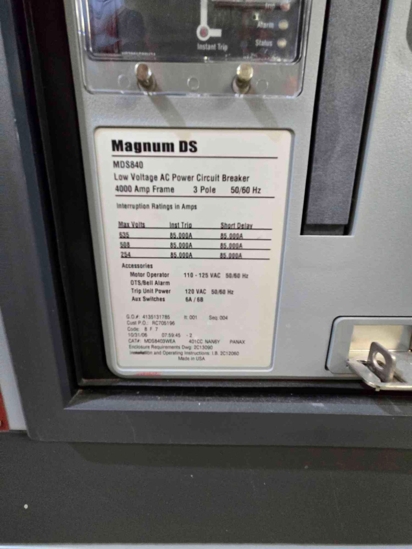 4000A Cutler Hammer Switchgear Transformer & Sys Bypass 7 Section 5 x MDS840, 4 x MDS816 - Cell 3