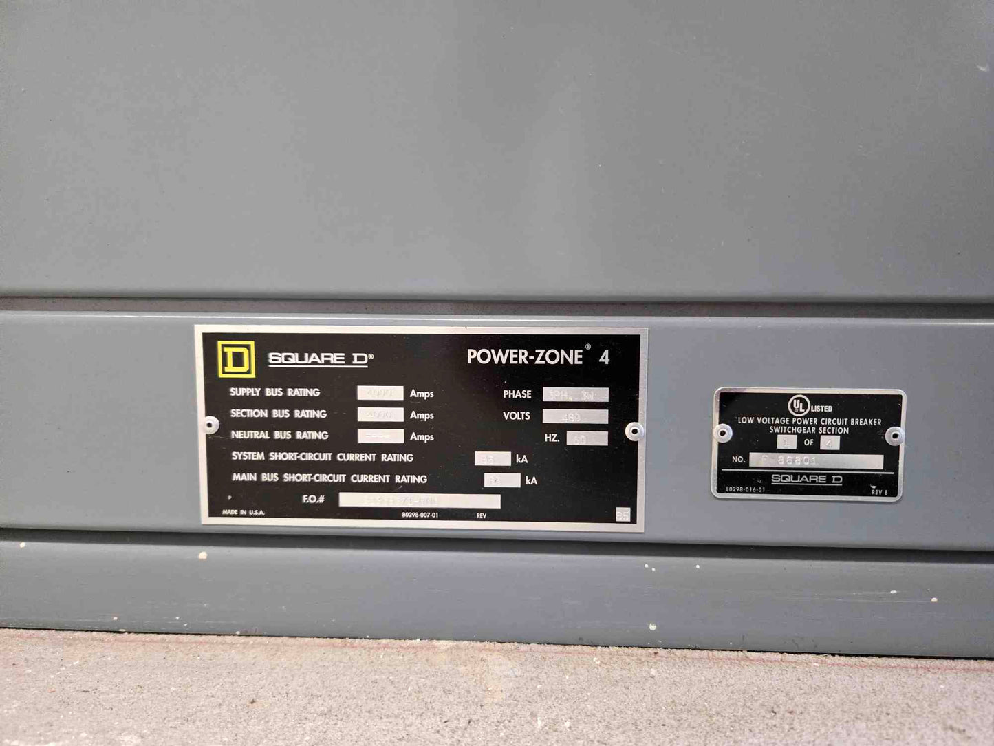 Square D Power-Zone 4 Switchgear 4000A Dual Mains NW40H2 4x Subs NW16H2 - Cell 3