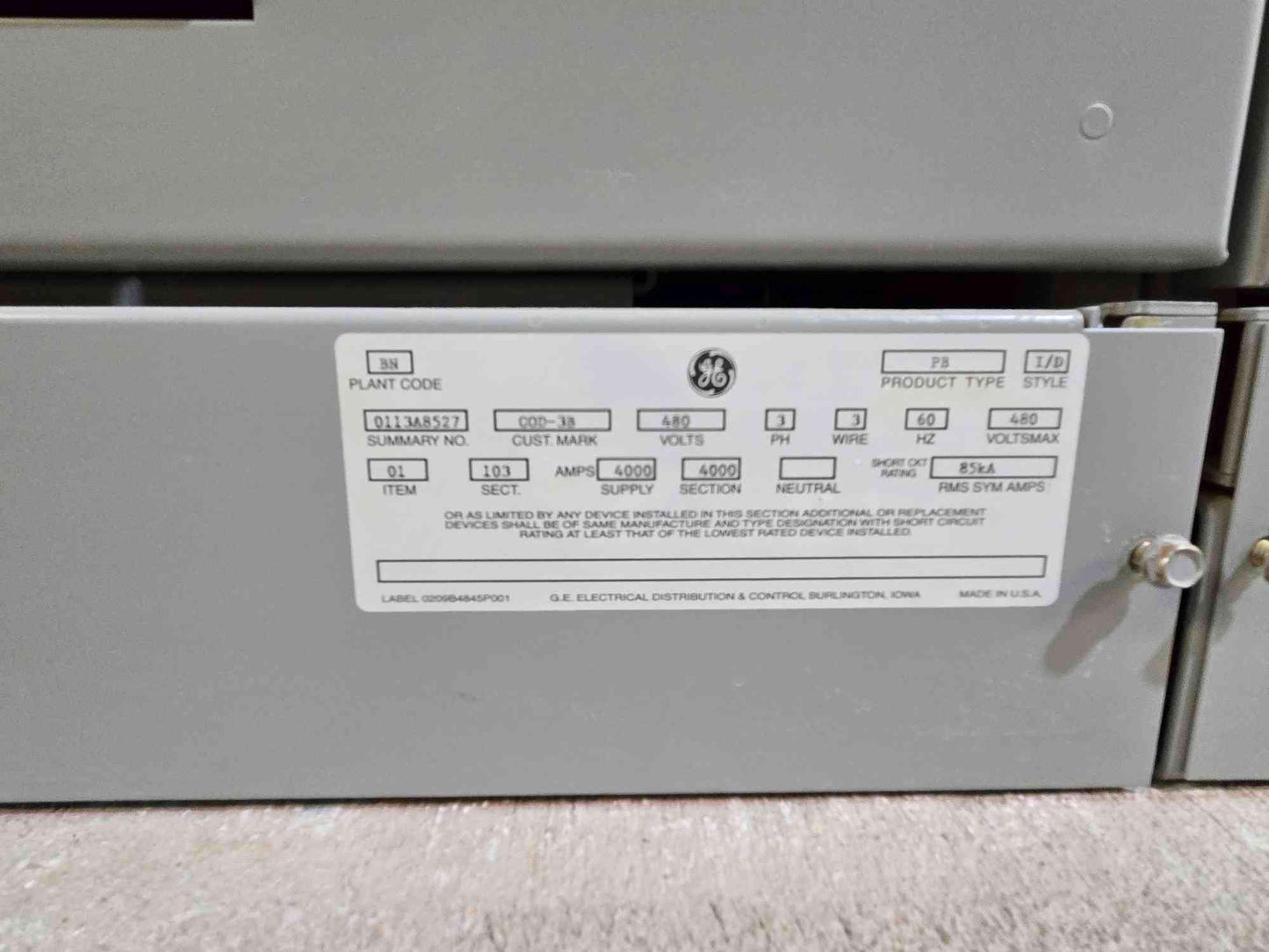 4000A GE Power Break Switchboard Switchgear Dual SSD 4000A Main & 14 SHF 800A Sub Feeds - Cell 3